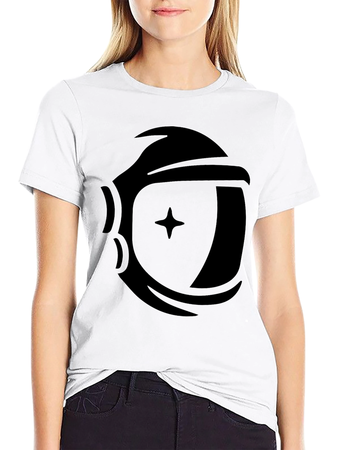 Astronaut Helmet Graphic Black T-Shirt