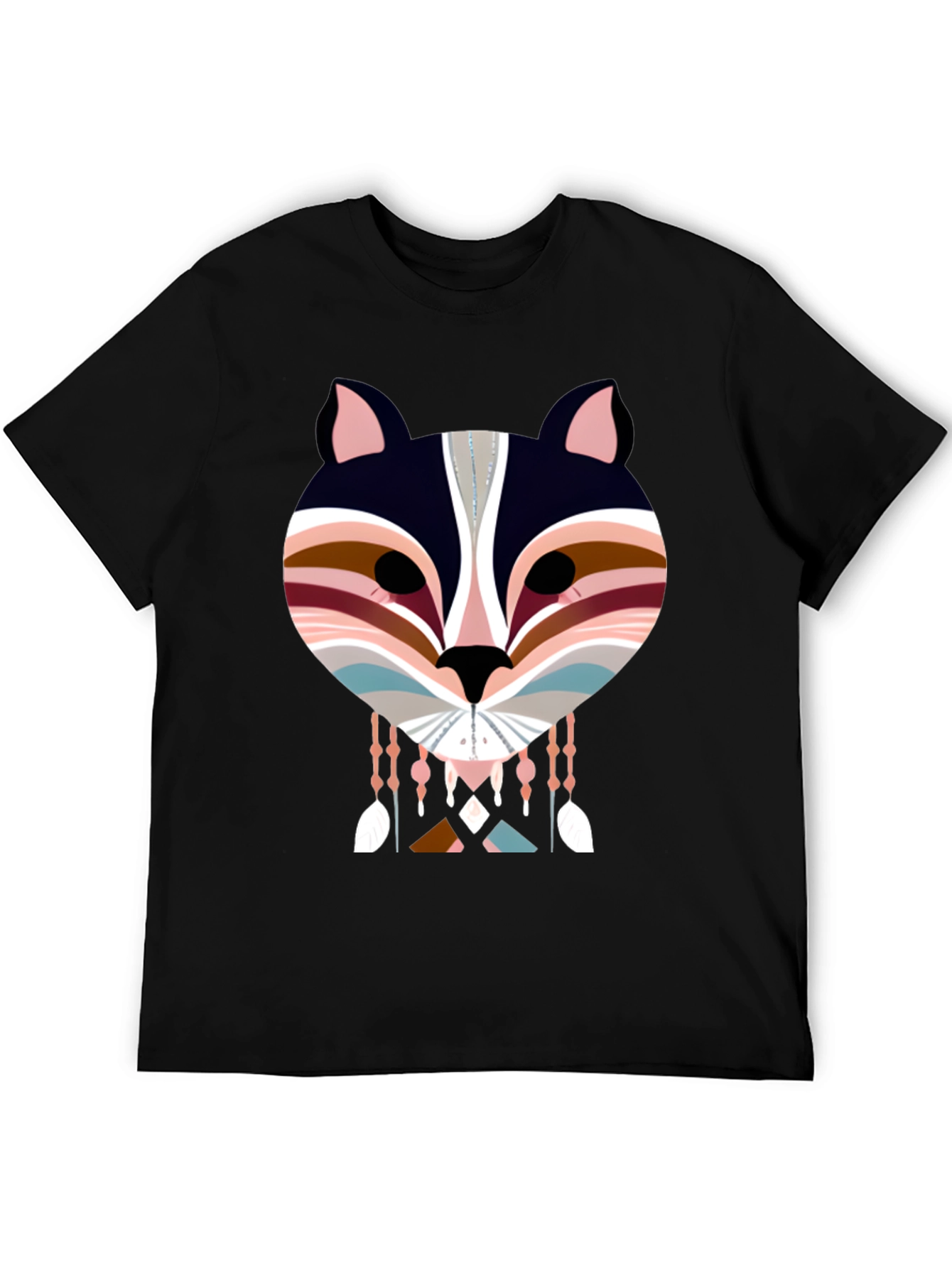 Geometric Animal Graphic Tee - Modern Tribal Design