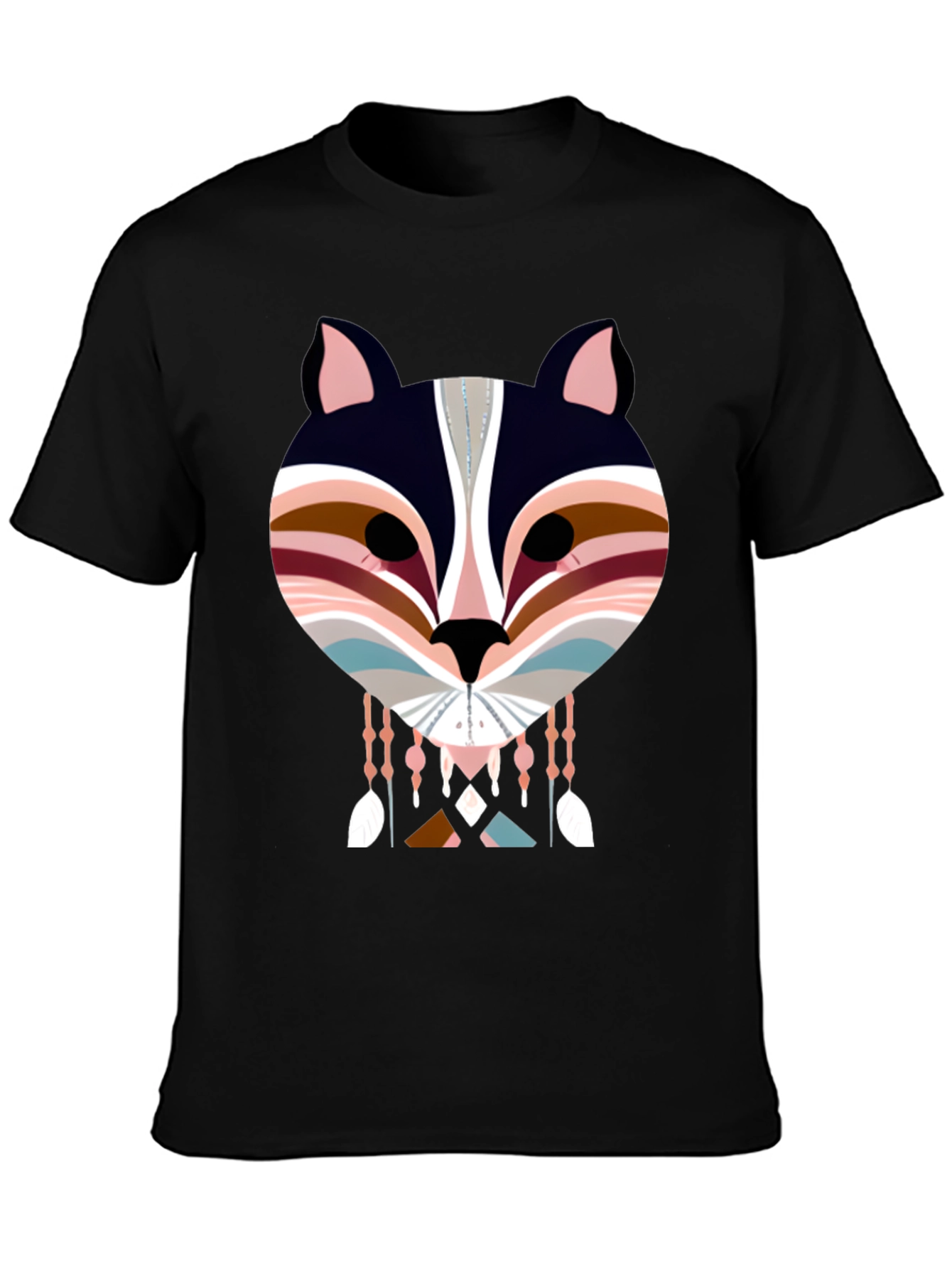 Geometric Animal Graphic Tee - Modern Tribal Design