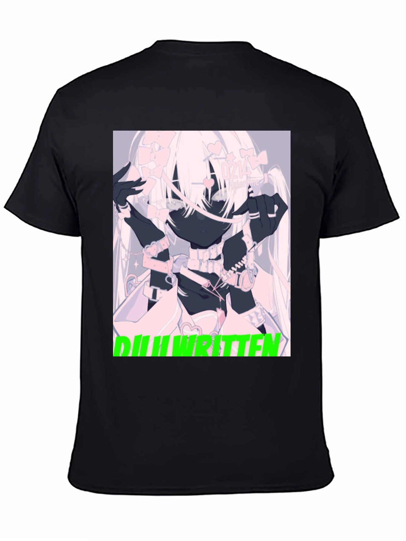 Anime Graphic Tee - Ill Written Black T-Shirt