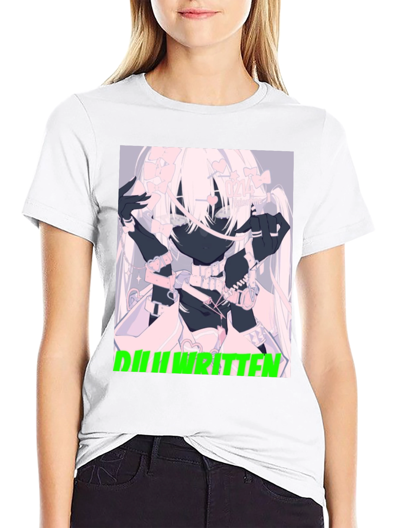 Anime Graphic Tee - Ill Written Black T-Shirt
