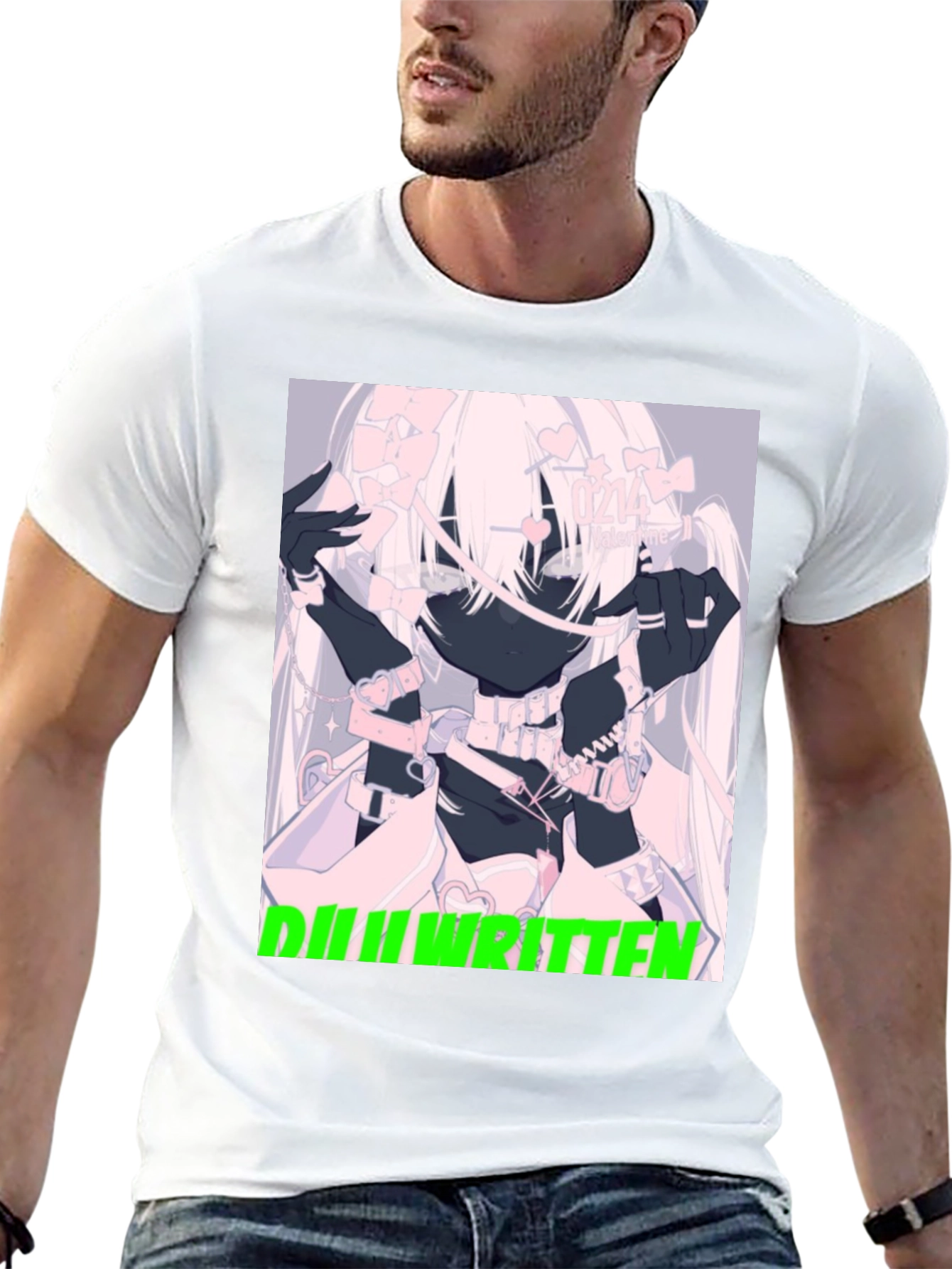 Anime Graphic Tee - Ill Written Black T-Shirt