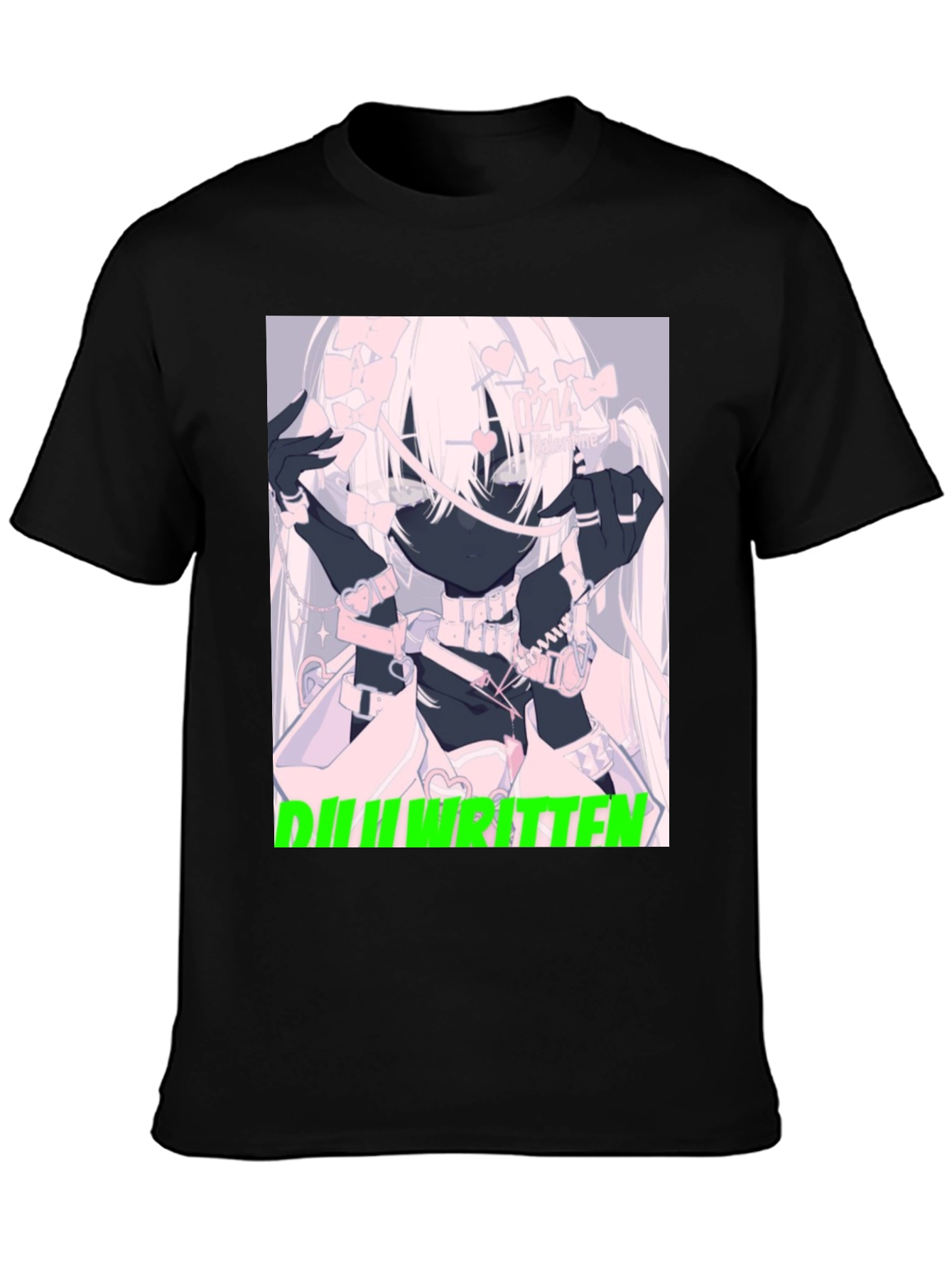 Anime Graphic Tee - Ill Written Black T-Shirt