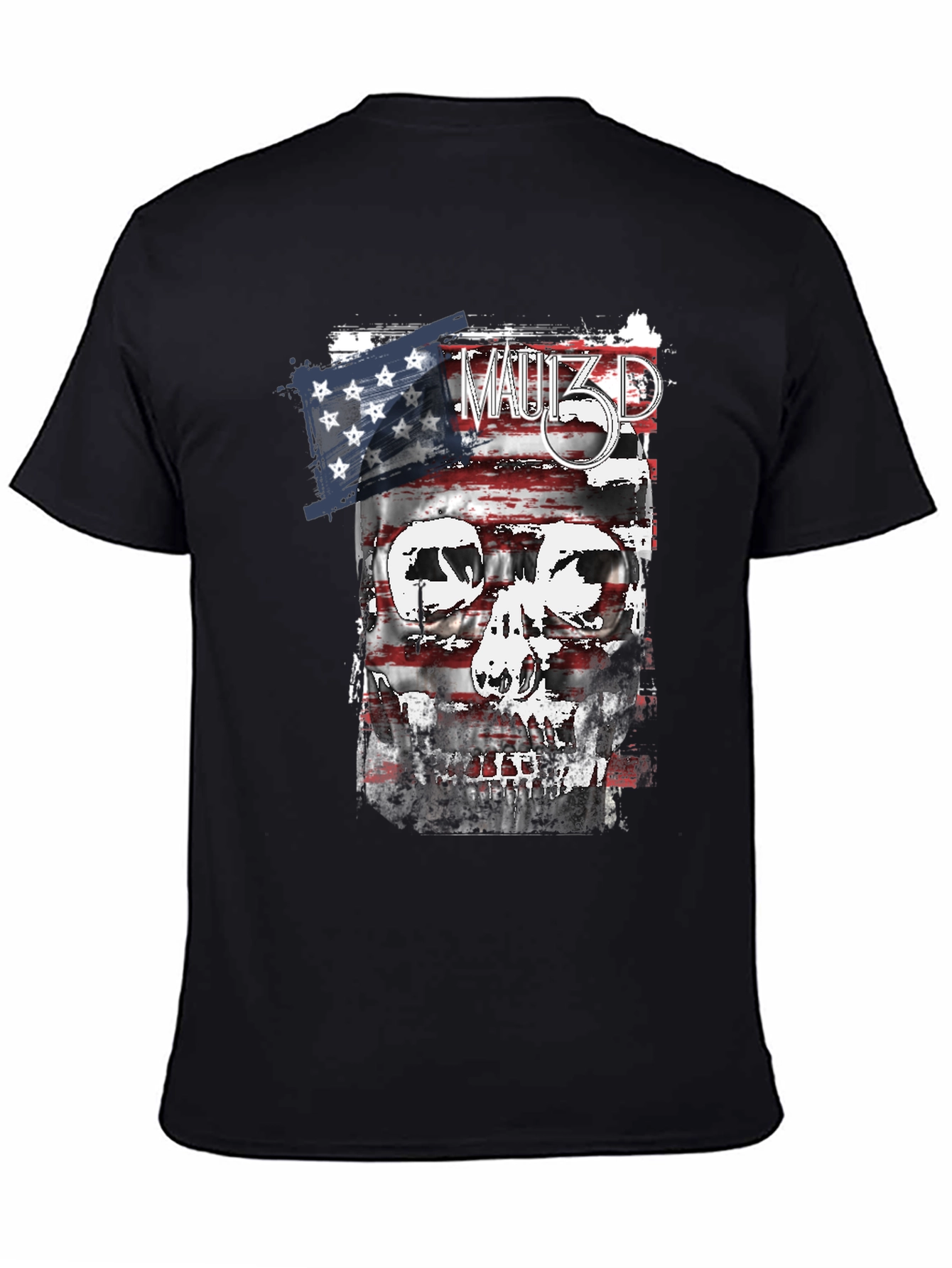 American Flag Skull Graphic T-Shirt