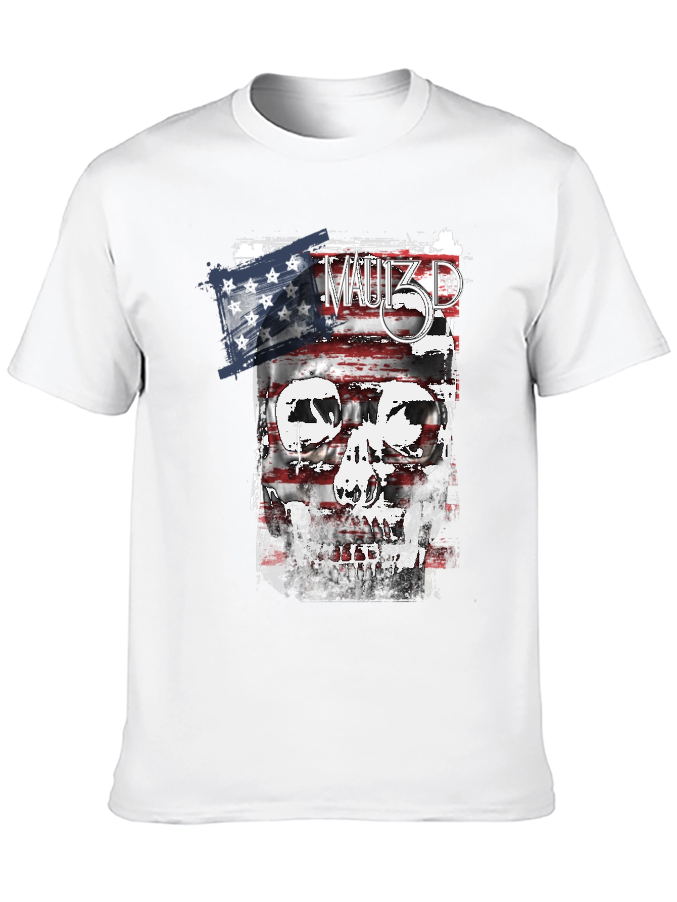 American Flag Skull Graphic T-Shirt