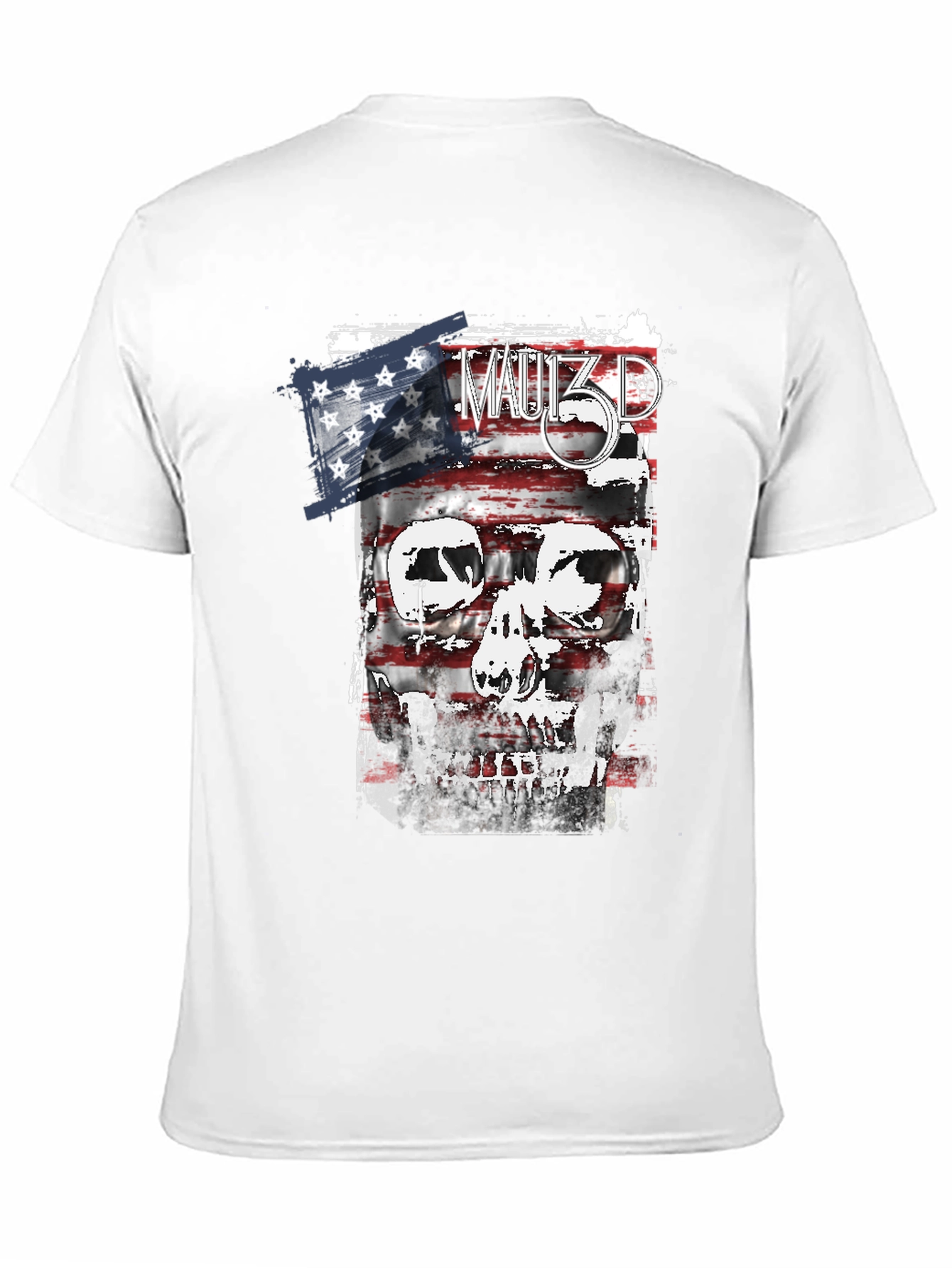 American Flag Skull Graphic T-Shirt