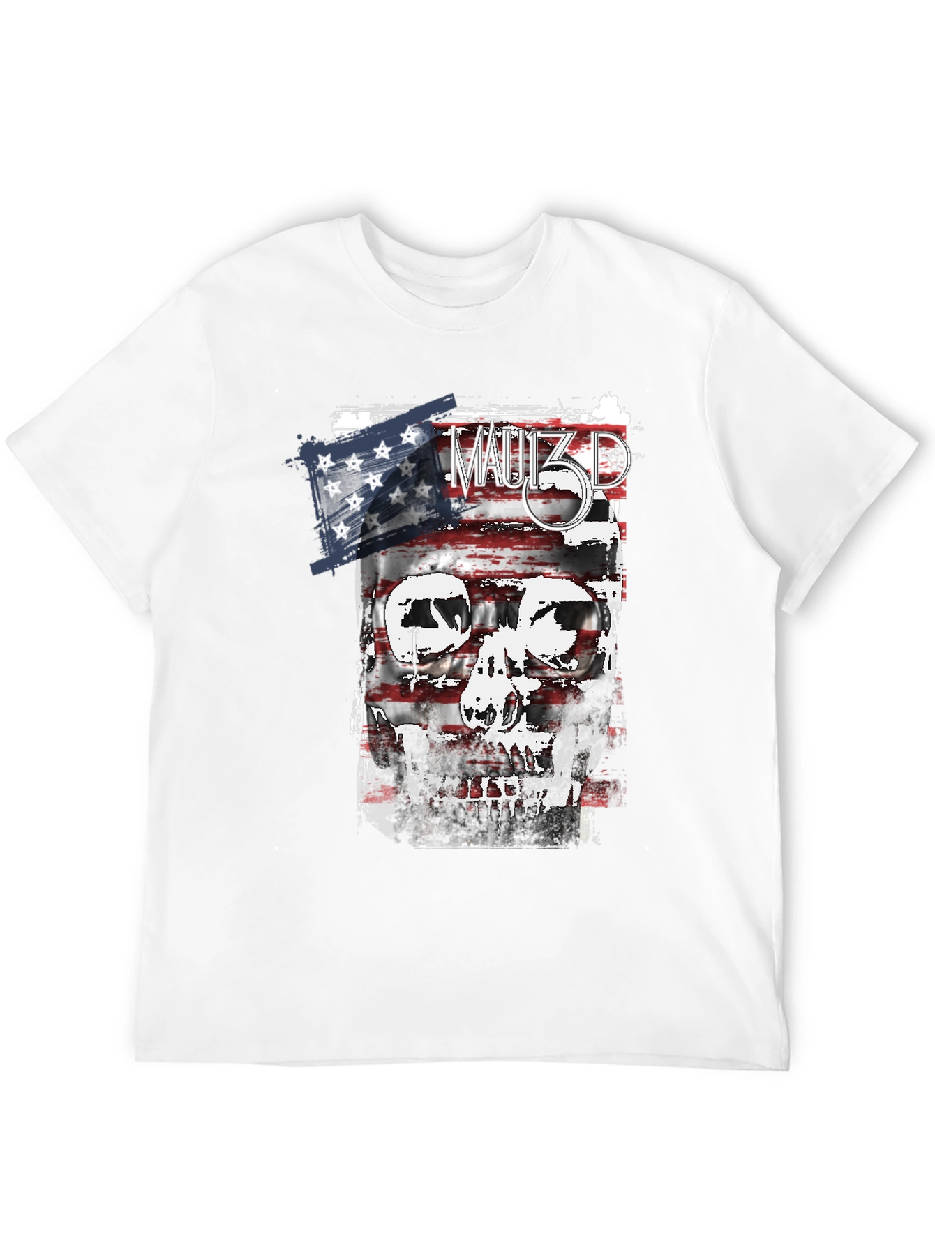 American Flag Skull Graphic T-Shirt