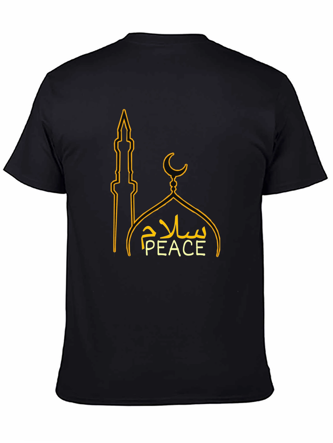 Peace Sign Mosque Graphic T-Shirt - Black