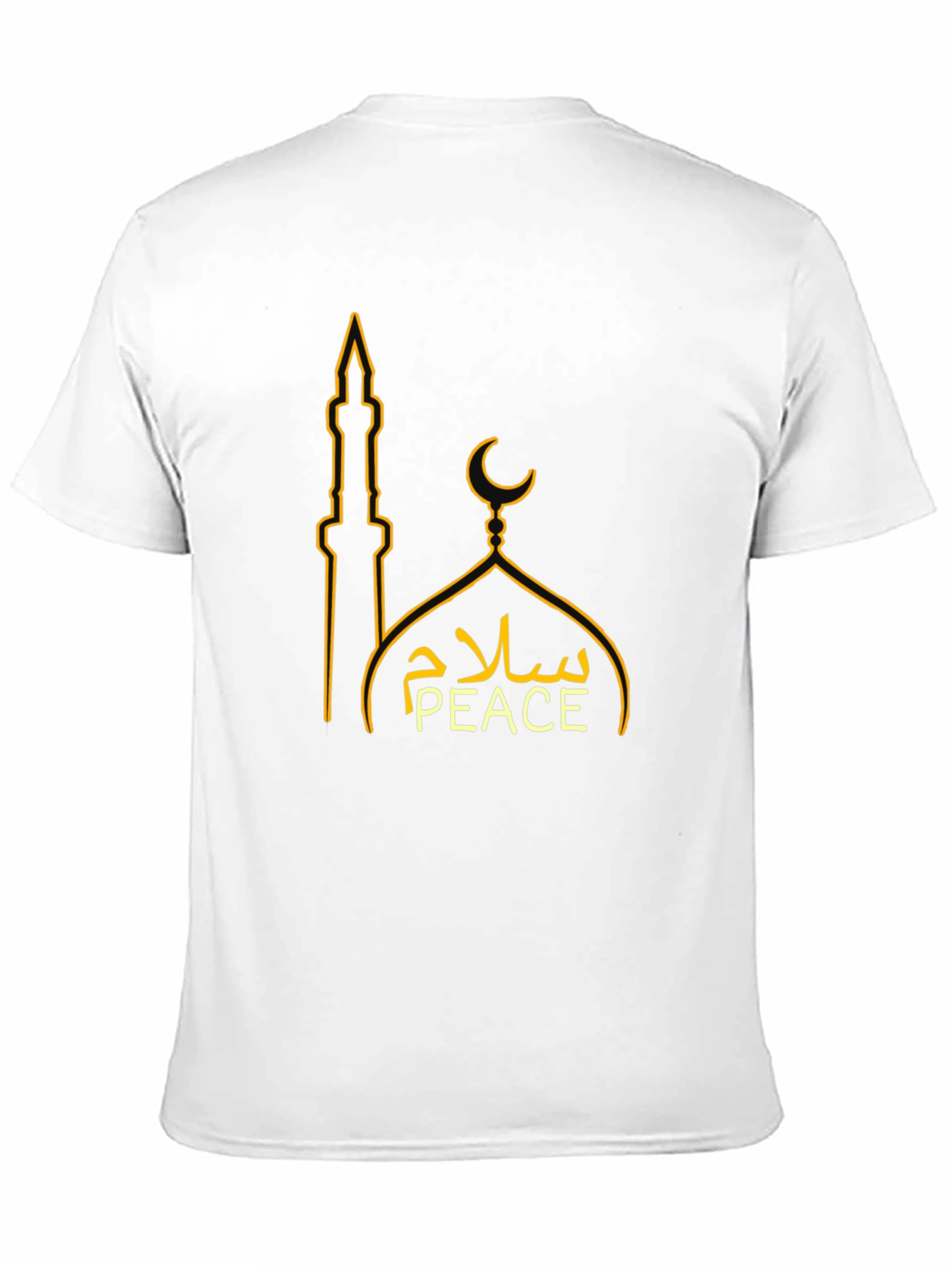 Peace Sign Mosque Graphic T-Shirt - Black