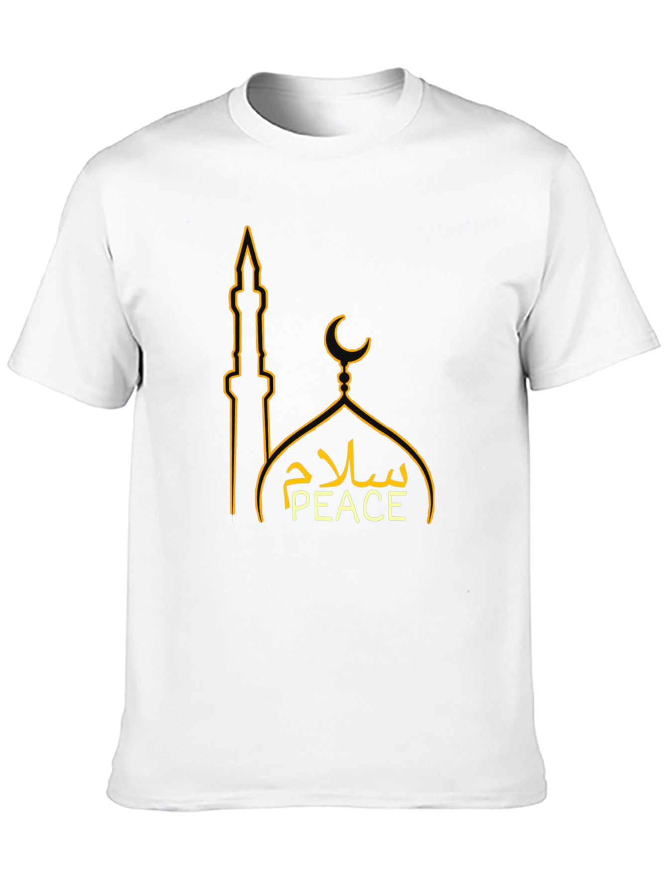 Peace Sign Mosque Graphic T-Shirt - Black