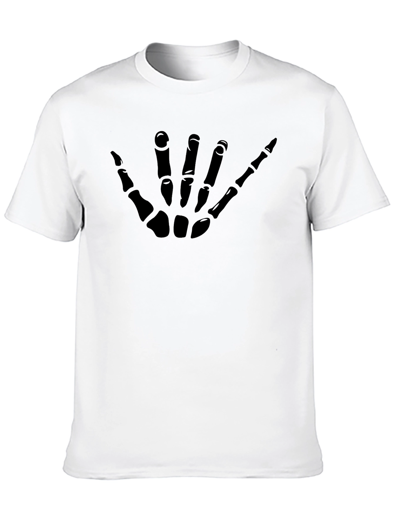 Hang Loose Skeleton Hand Graphic Black T-Shirt