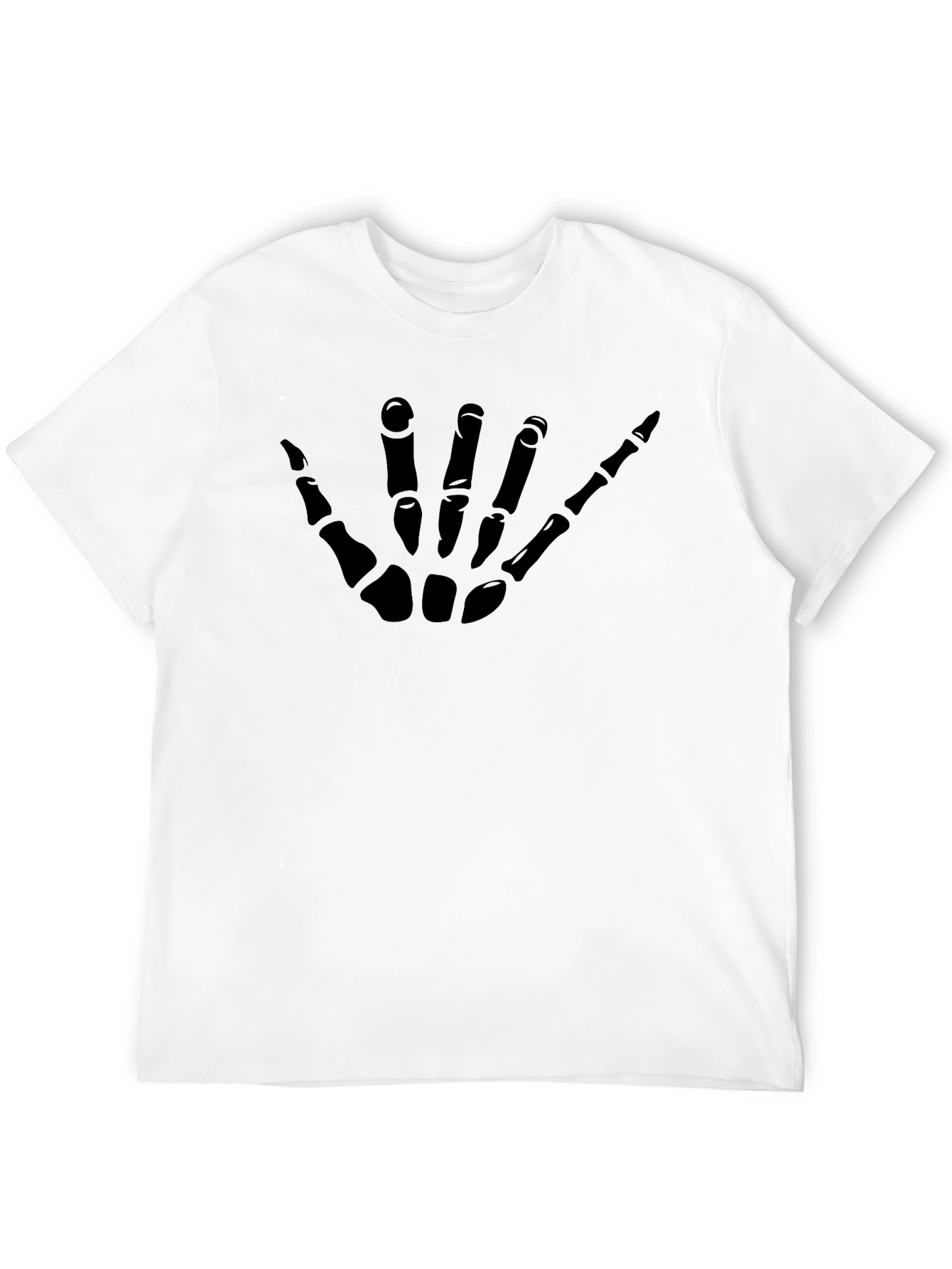 Hang Loose Skeleton Hand Graphic Black T-Shirt