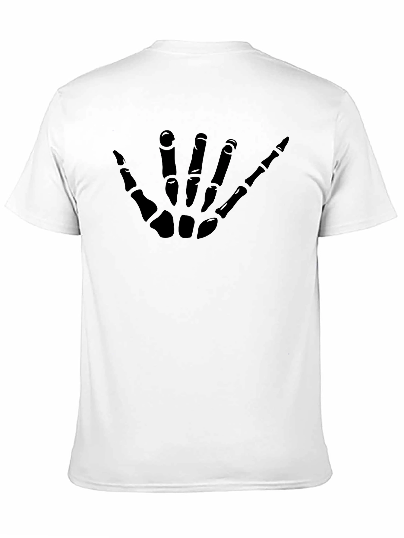 Hang Loose Skeleton Hand Graphic Black T-Shirt