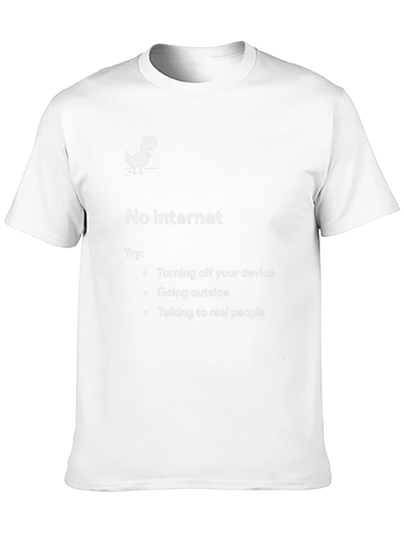No Internet Dinosaur T-Shirt - Funny Offline Mode Tee