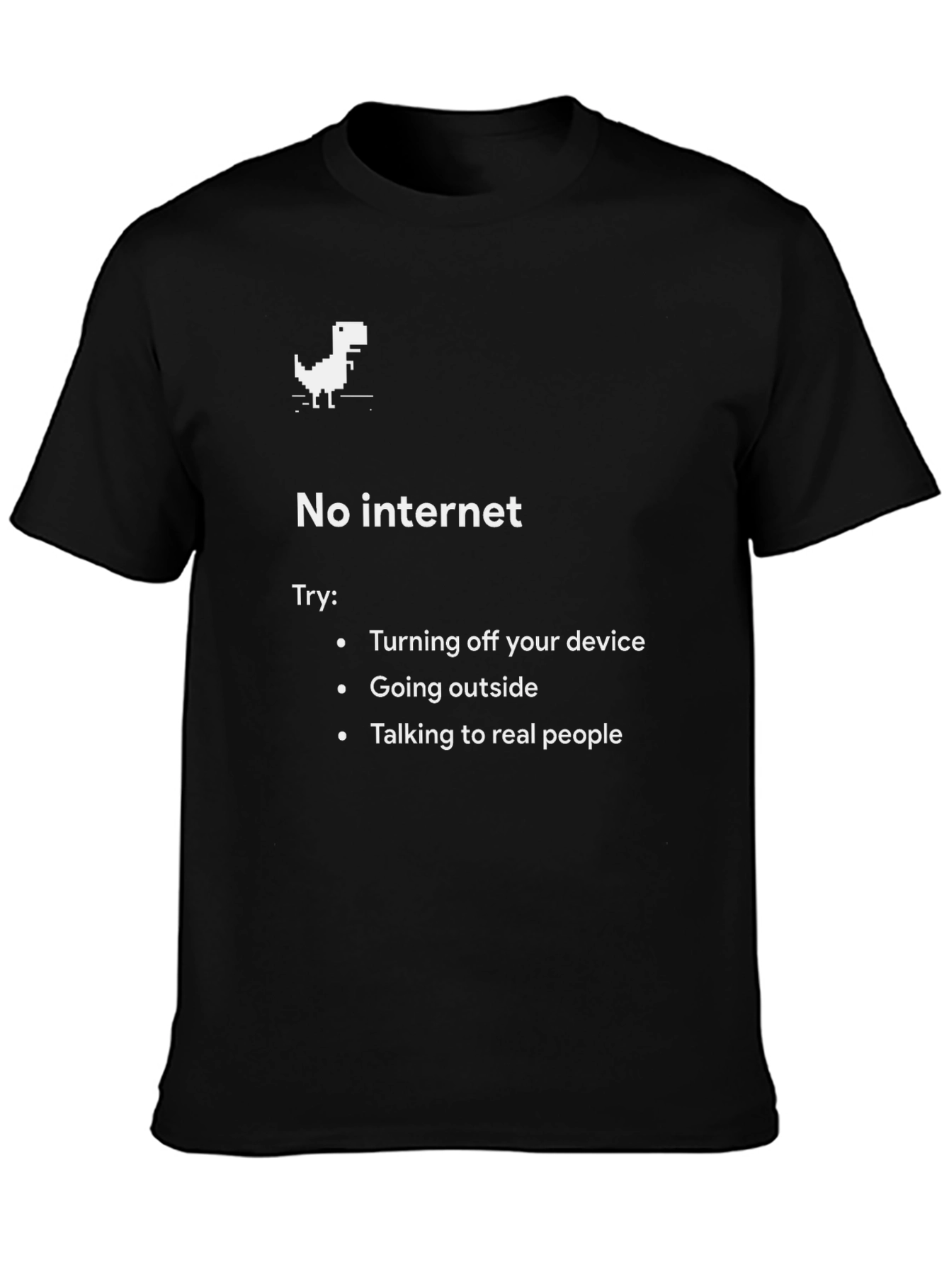 No Internet Dinosaur T-Shirt - Funny Offline Mode Tee