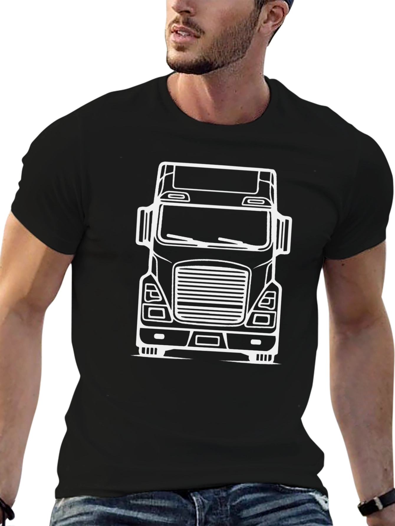 Trucker Tee - Black Truck T-Shirt