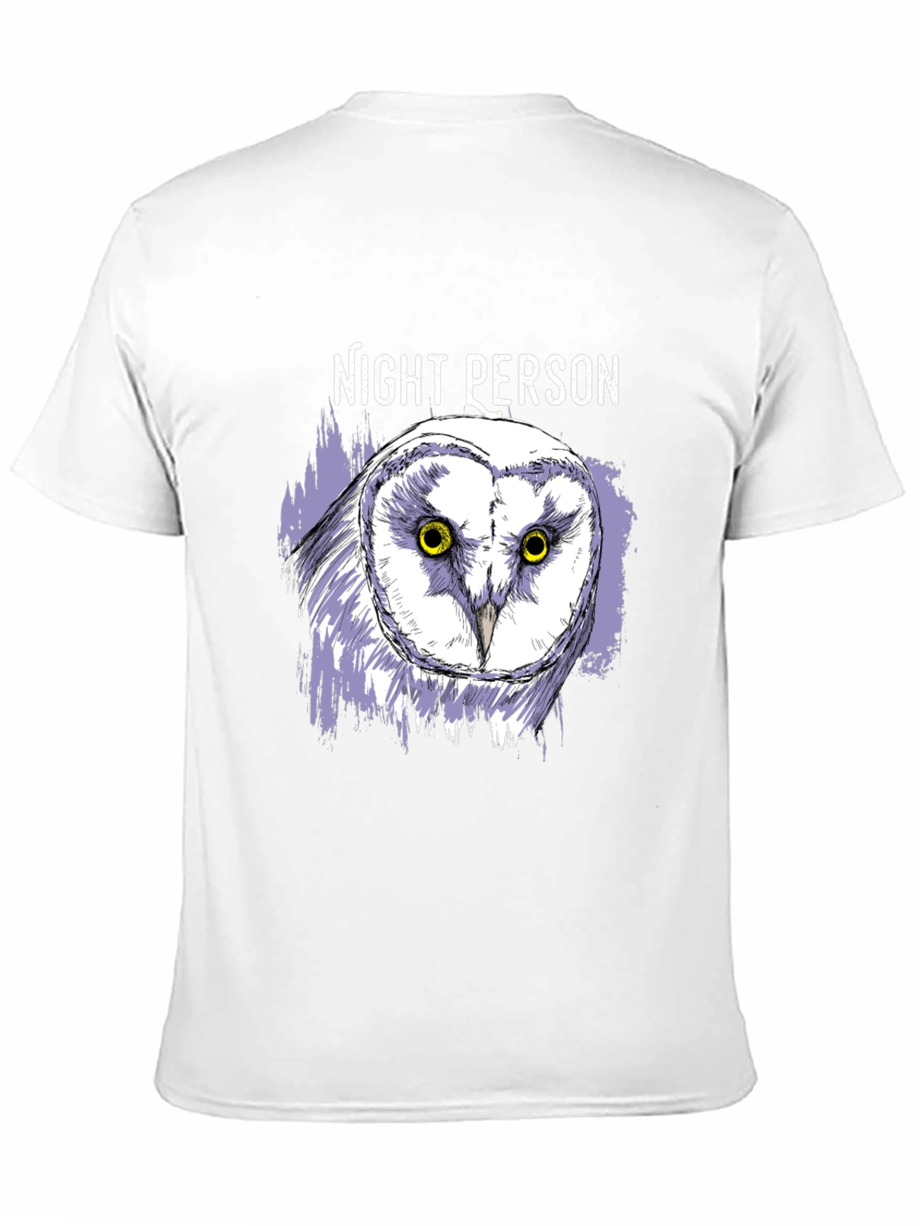 Night Person Owl Graphic T-Shirt - Black