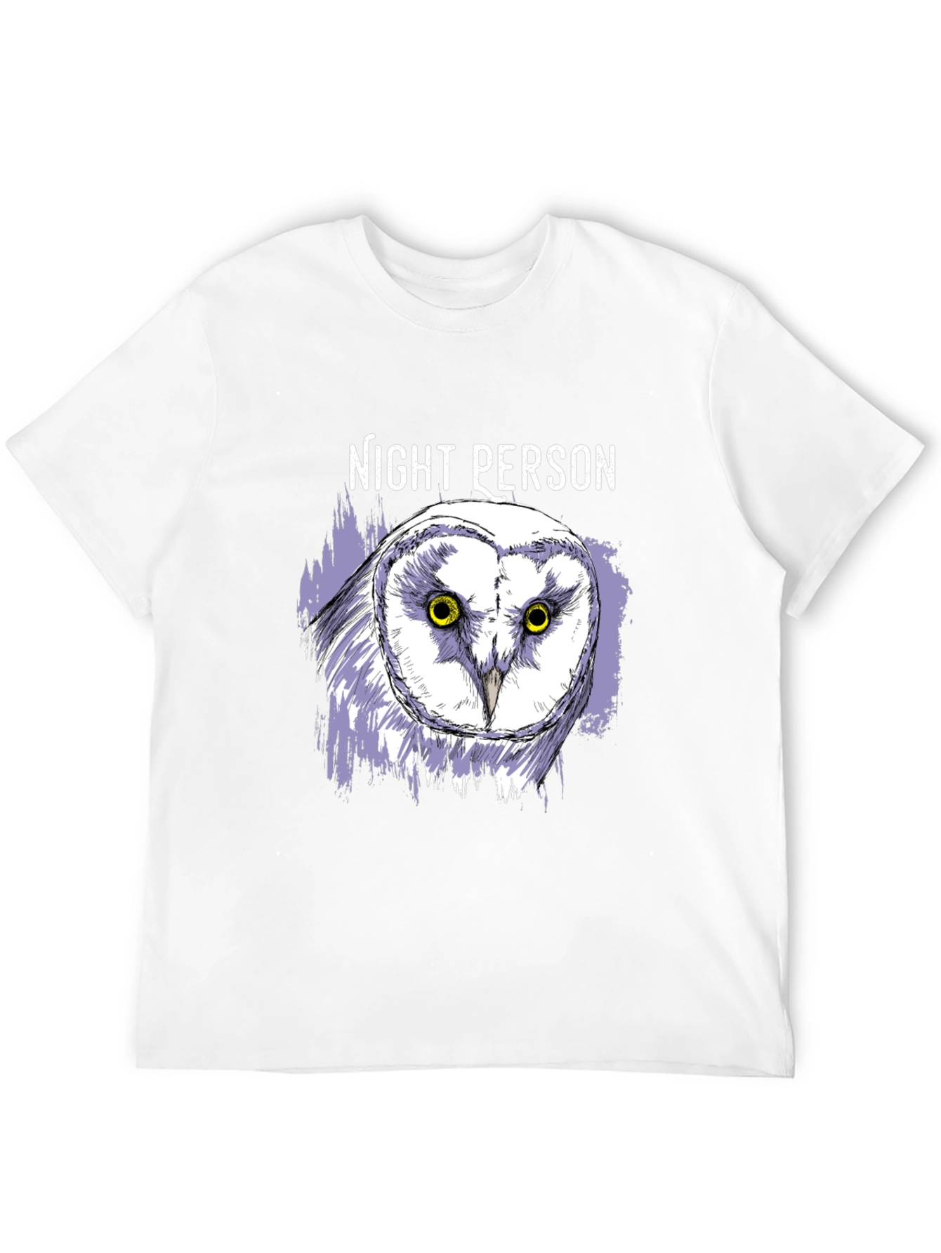 Night Person Owl Graphic T-Shirt - Black