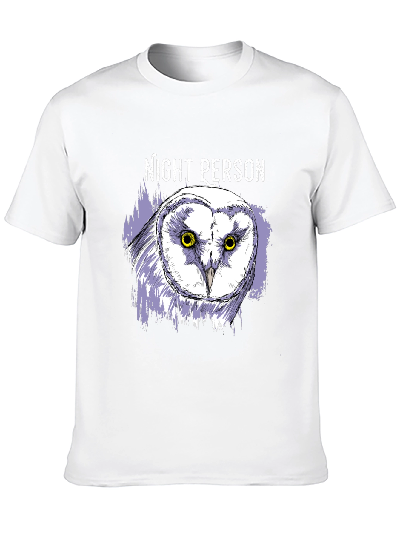 Night Person Owl Graphic T-Shirt - Black