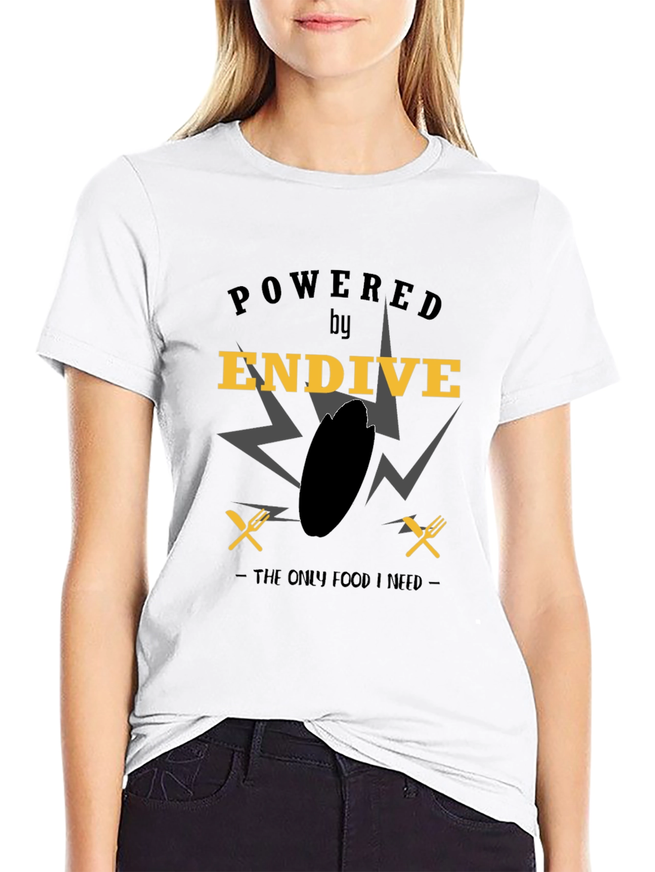 Powered by Endive Graphic Tee - Unisex Black T-Shirt