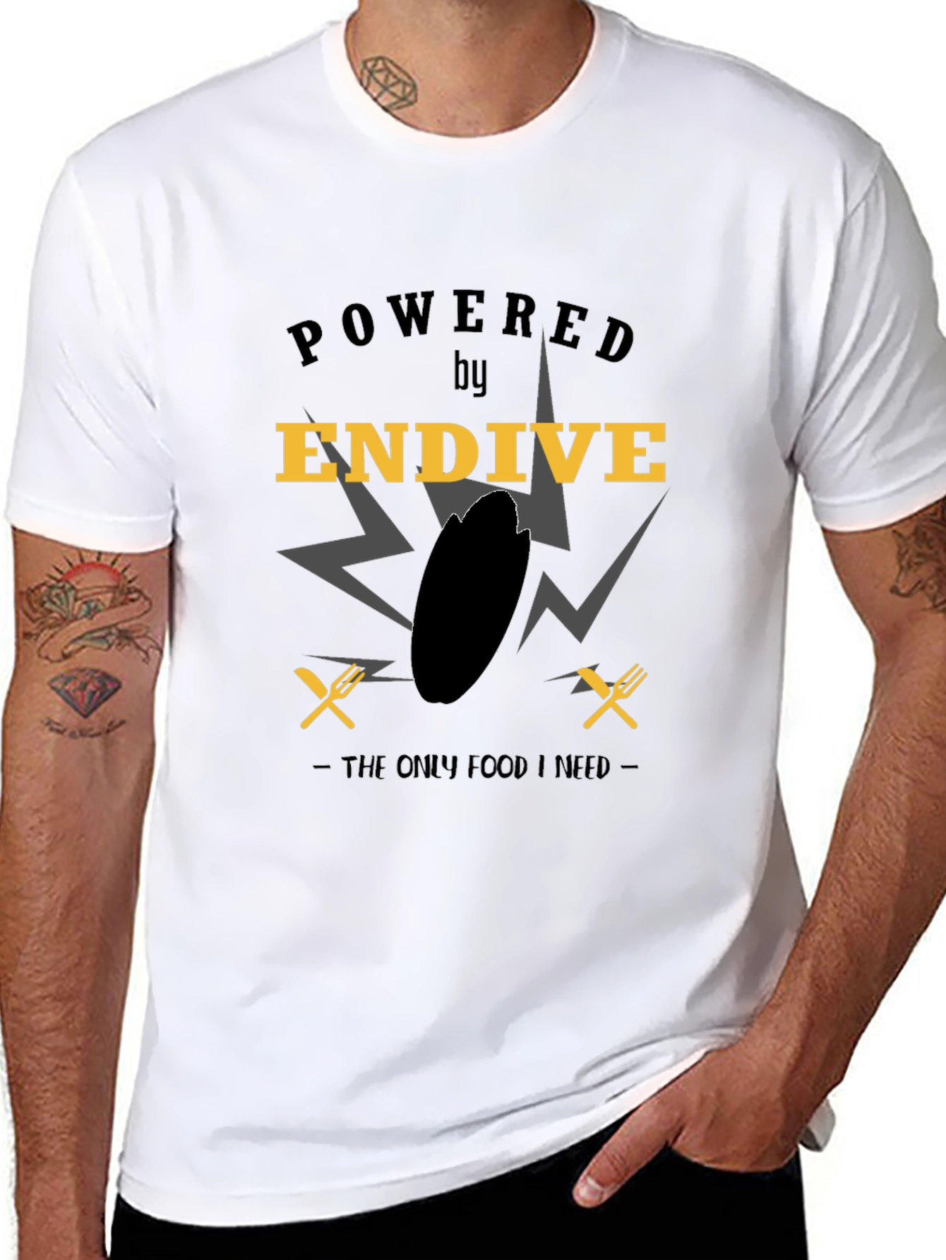 Powered by Endive Graphic Tee - Unisex Black T-Shirt
