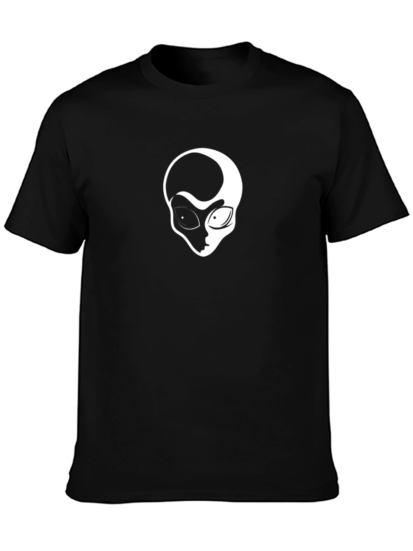 Black T-Shirt with Alien Graphic