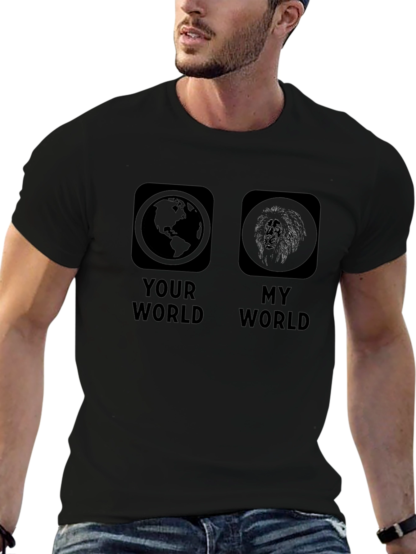 Your World My World Graphic Print T-Shirt