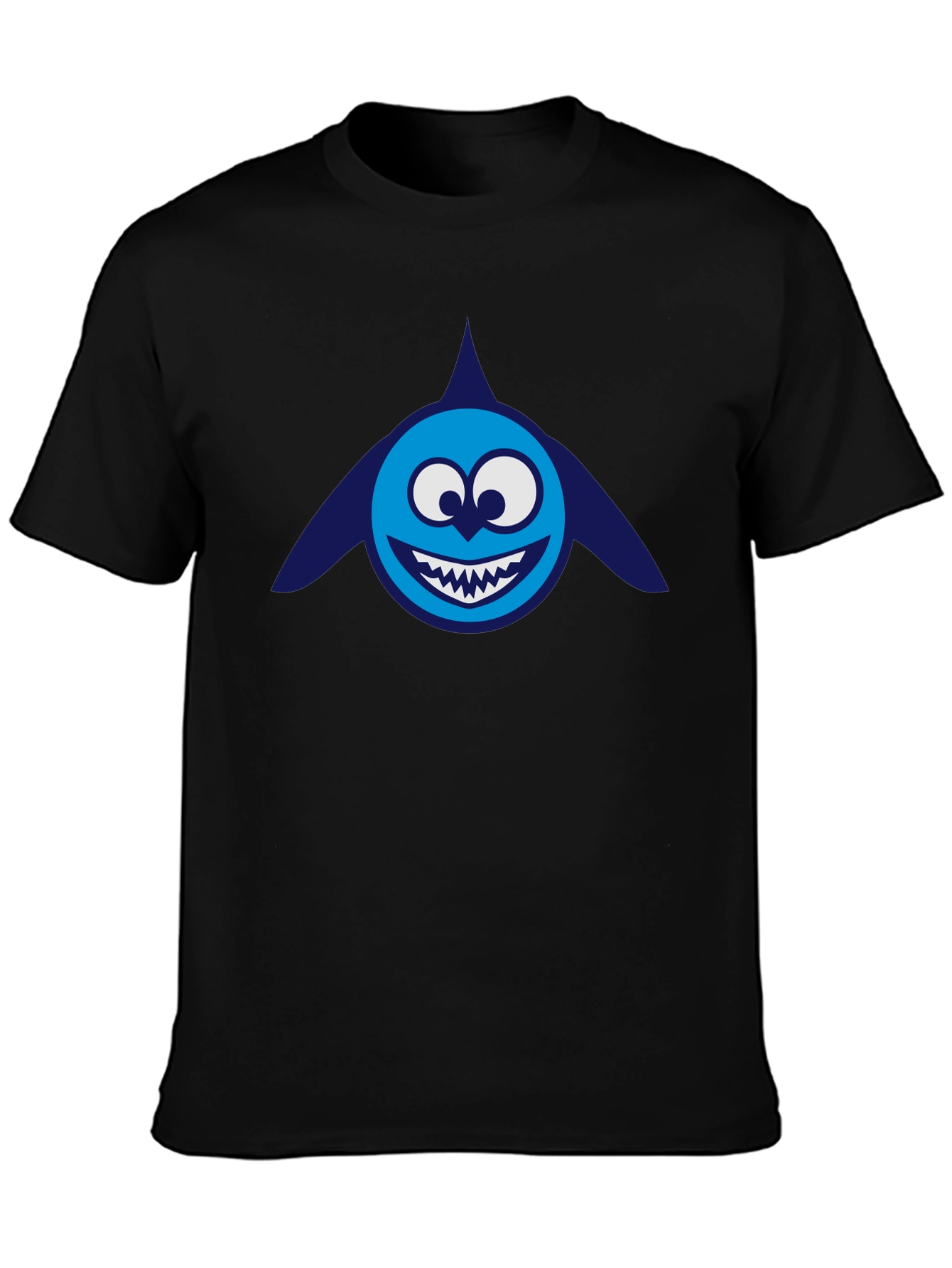 Cartoon Shark Graphic Tee - Mens Black T-Shirt