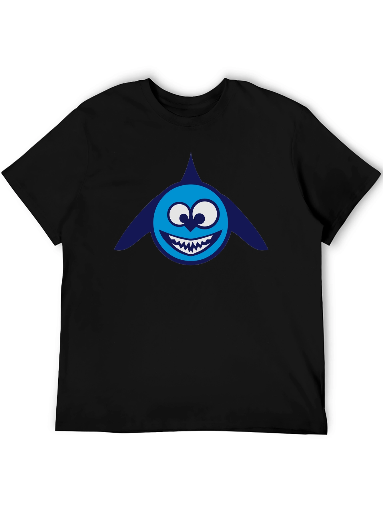 Cartoon Shark Graphic Tee - Mens Black T-Shirt