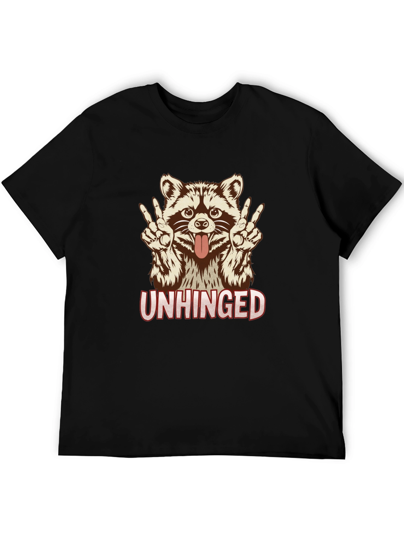 Unhinged Raccoon Graphic Tee - Funny Animal Shirt