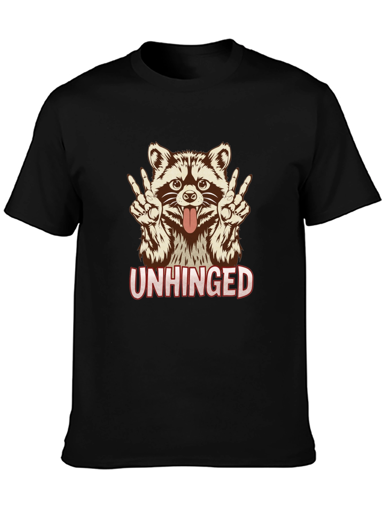 Unhinged Raccoon Graphic Tee - Funny Animal Shirt
