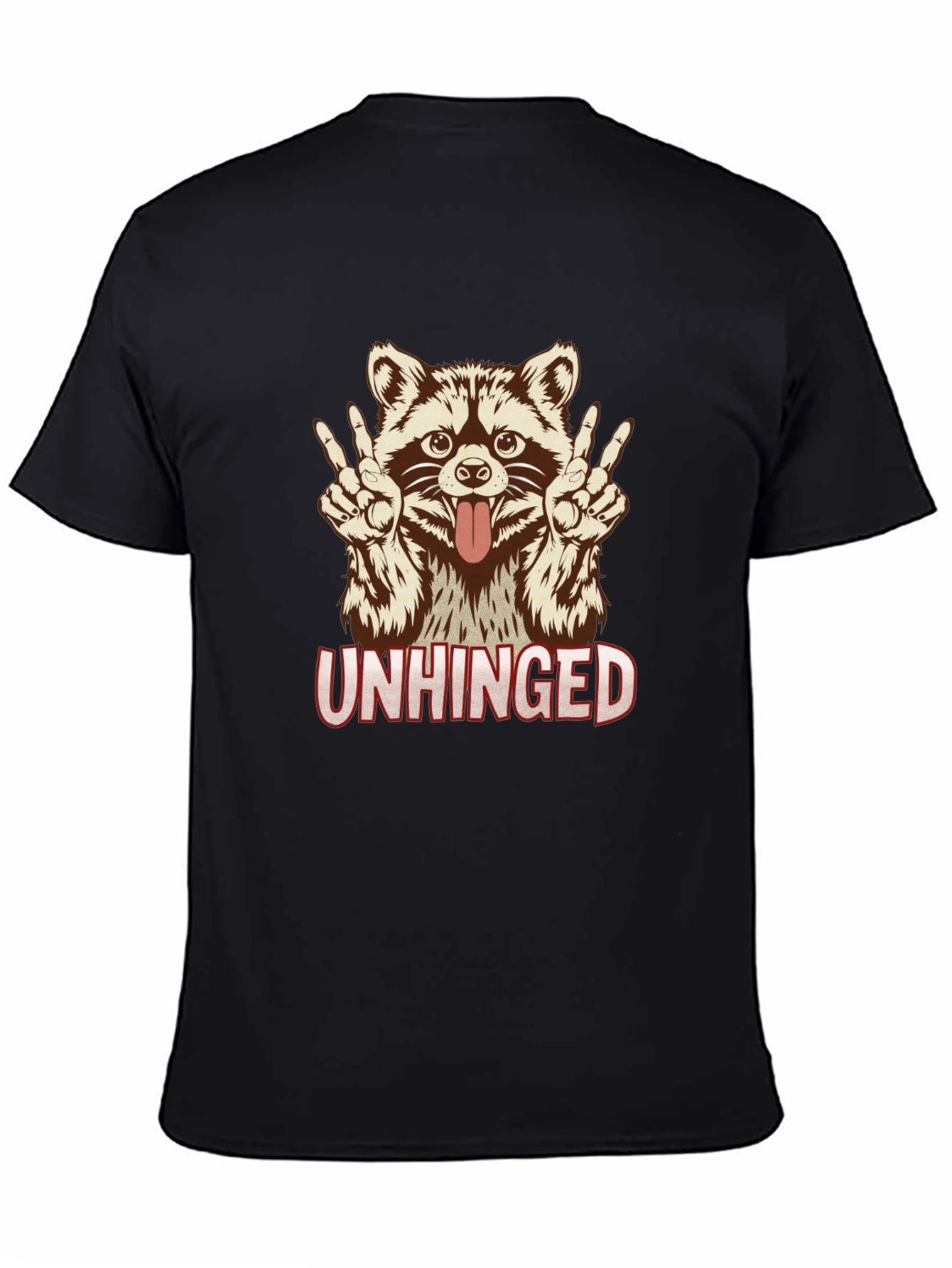 Unhinged Raccoon Graphic Tee - Funny Animal Shirt