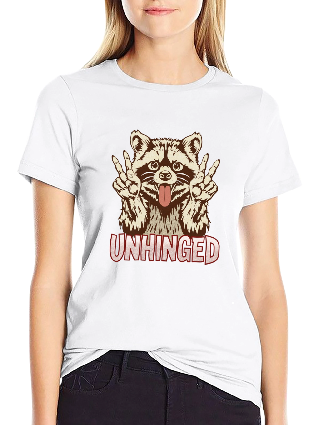 Unhinged Raccoon Graphic Tee - Funny Animal Shirt