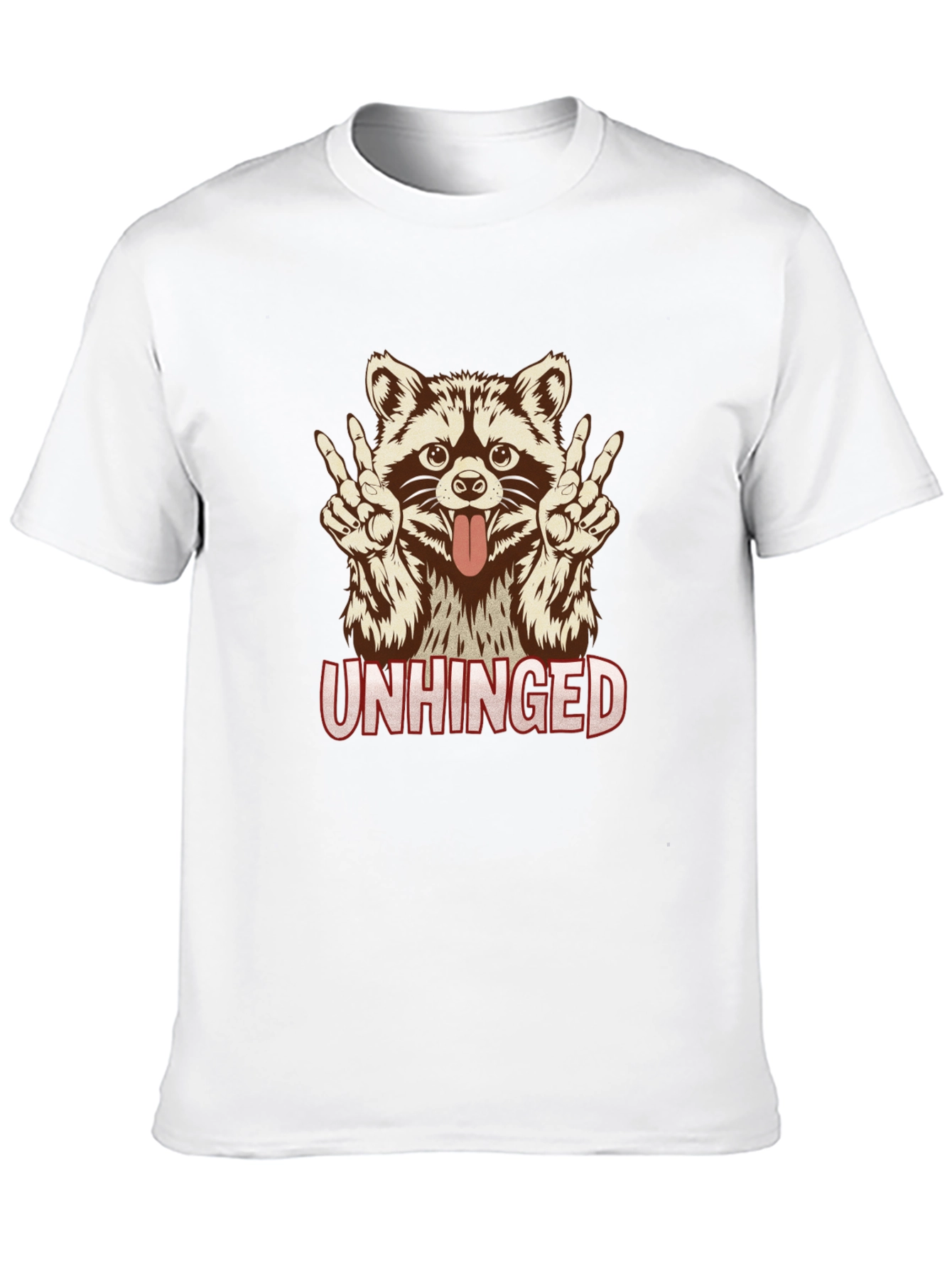 Unhinged Raccoon Graphic Tee - Funny Animal Shirt