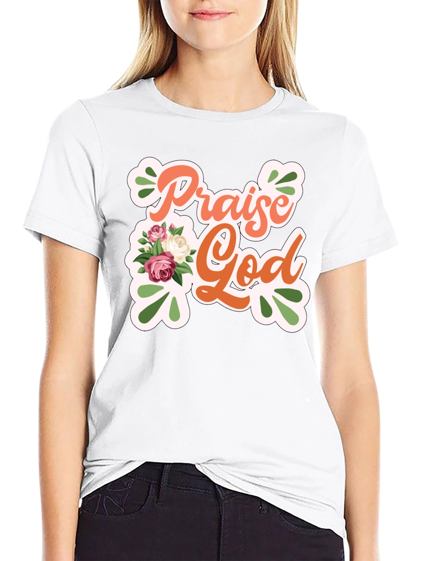 Praise God Floral Graphic Tee
