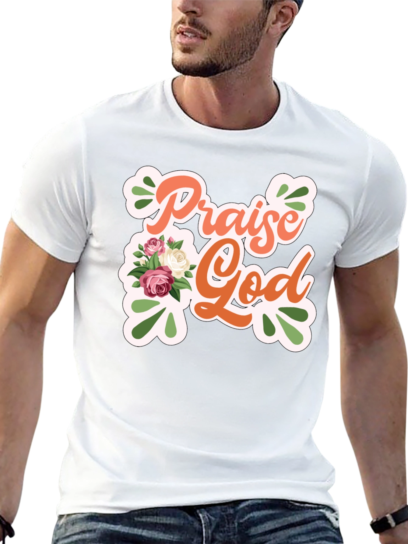 Praise God Floral Graphic Tee