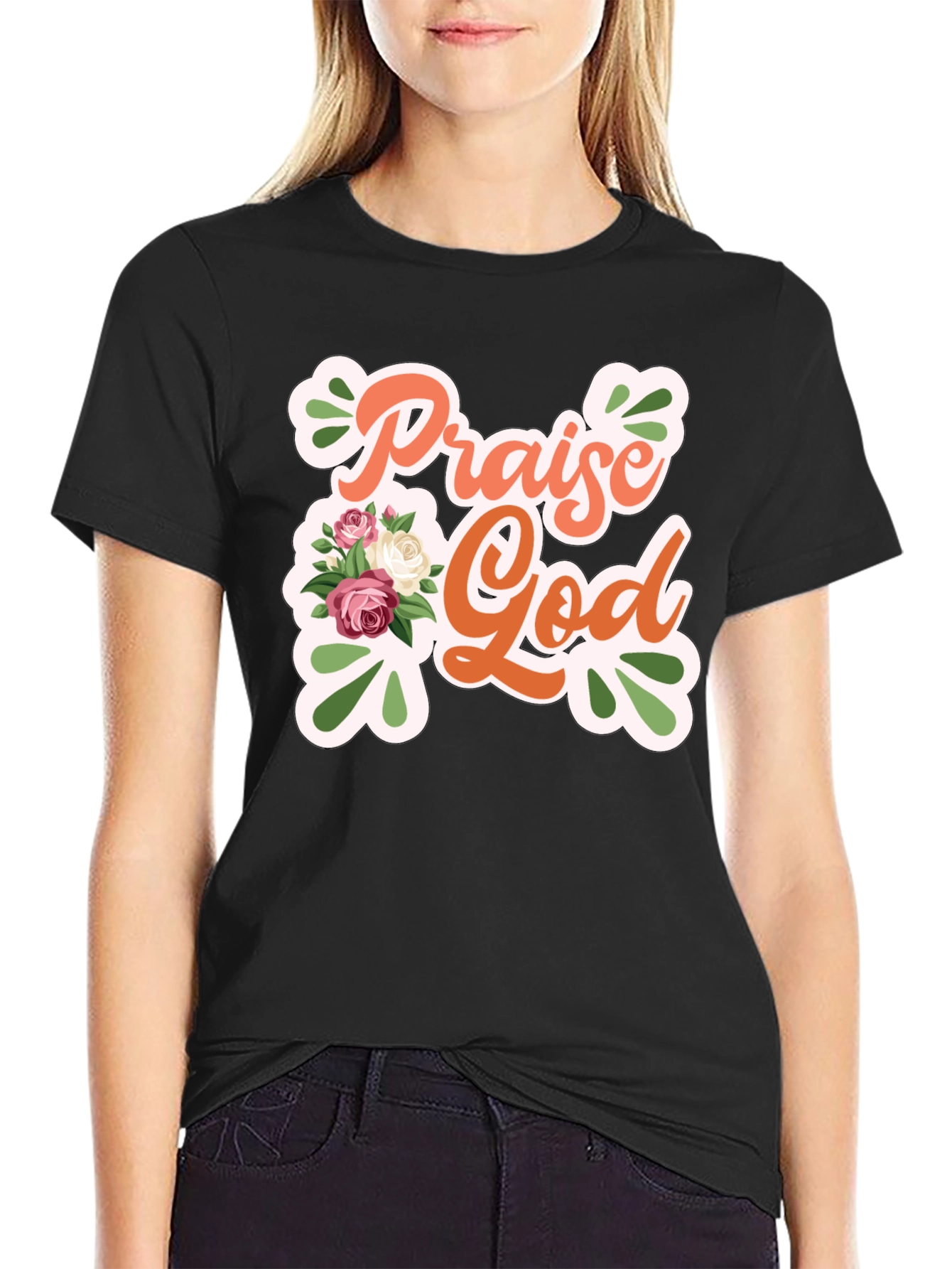 Praise God Floral Graphic Tee