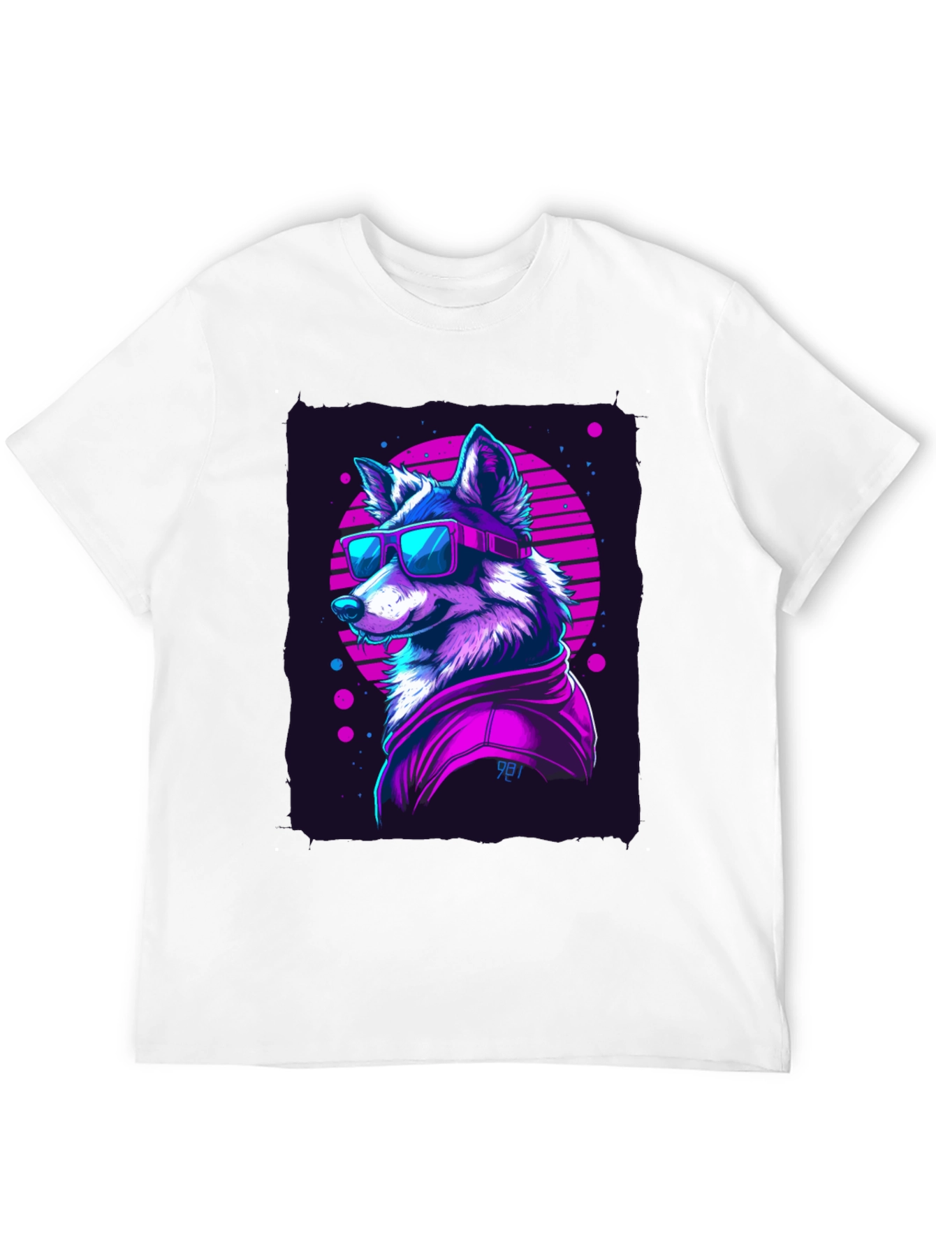 Retro Wolf Graphic Tee - 80s Style