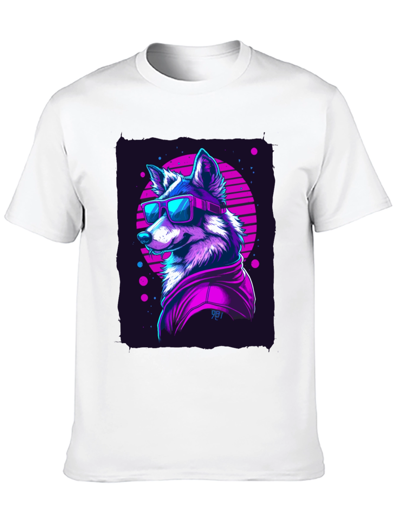 Retro Wolf Graphic Tee - 80s Style