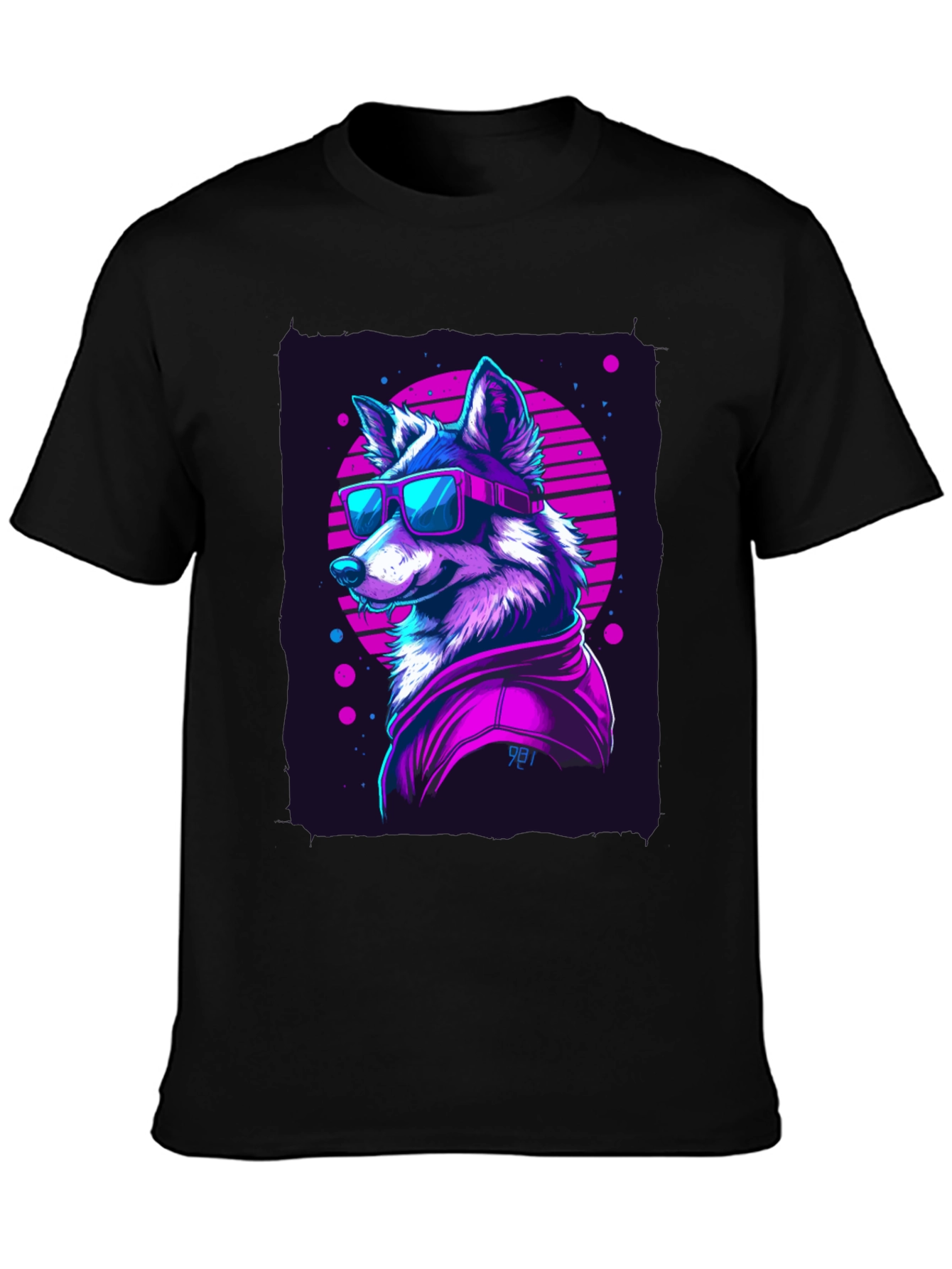 Retro Wolf Graphic Tee - 80s Style