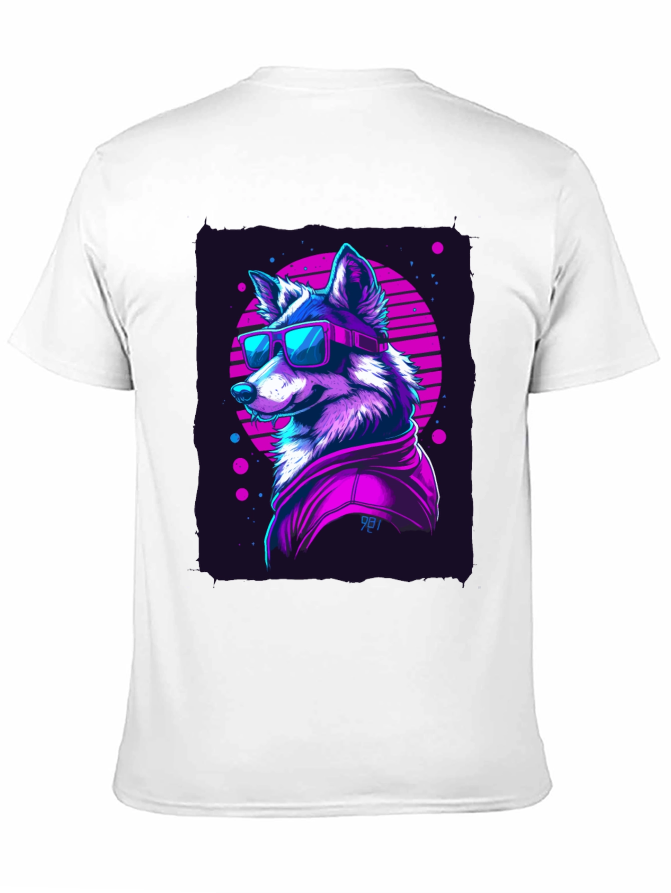 Retro Wolf Graphic Tee - 80s Style