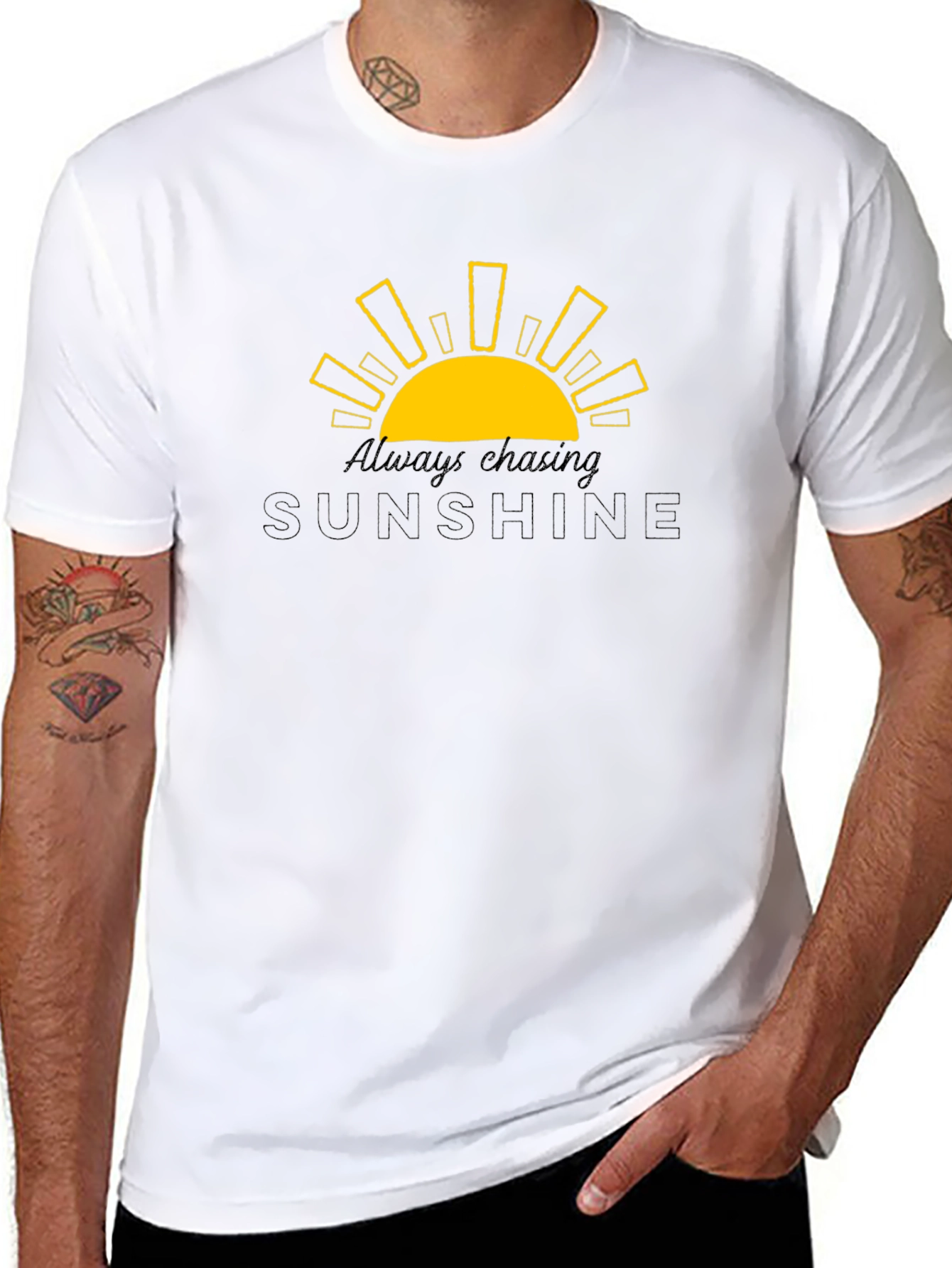 Always Chasing Sunshine Black Graphic Tee
