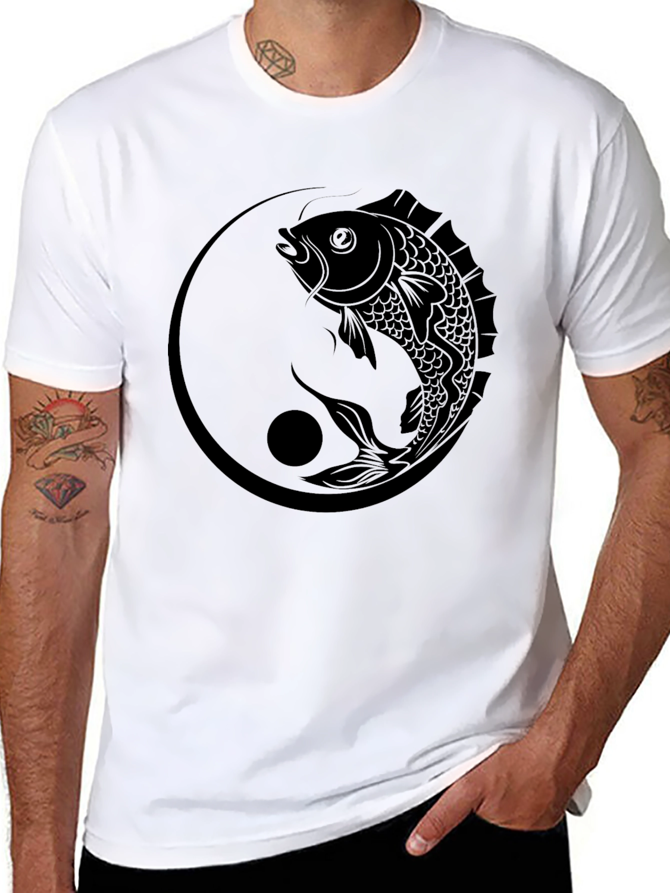Yin Yang Fish Graphic T-Shirt