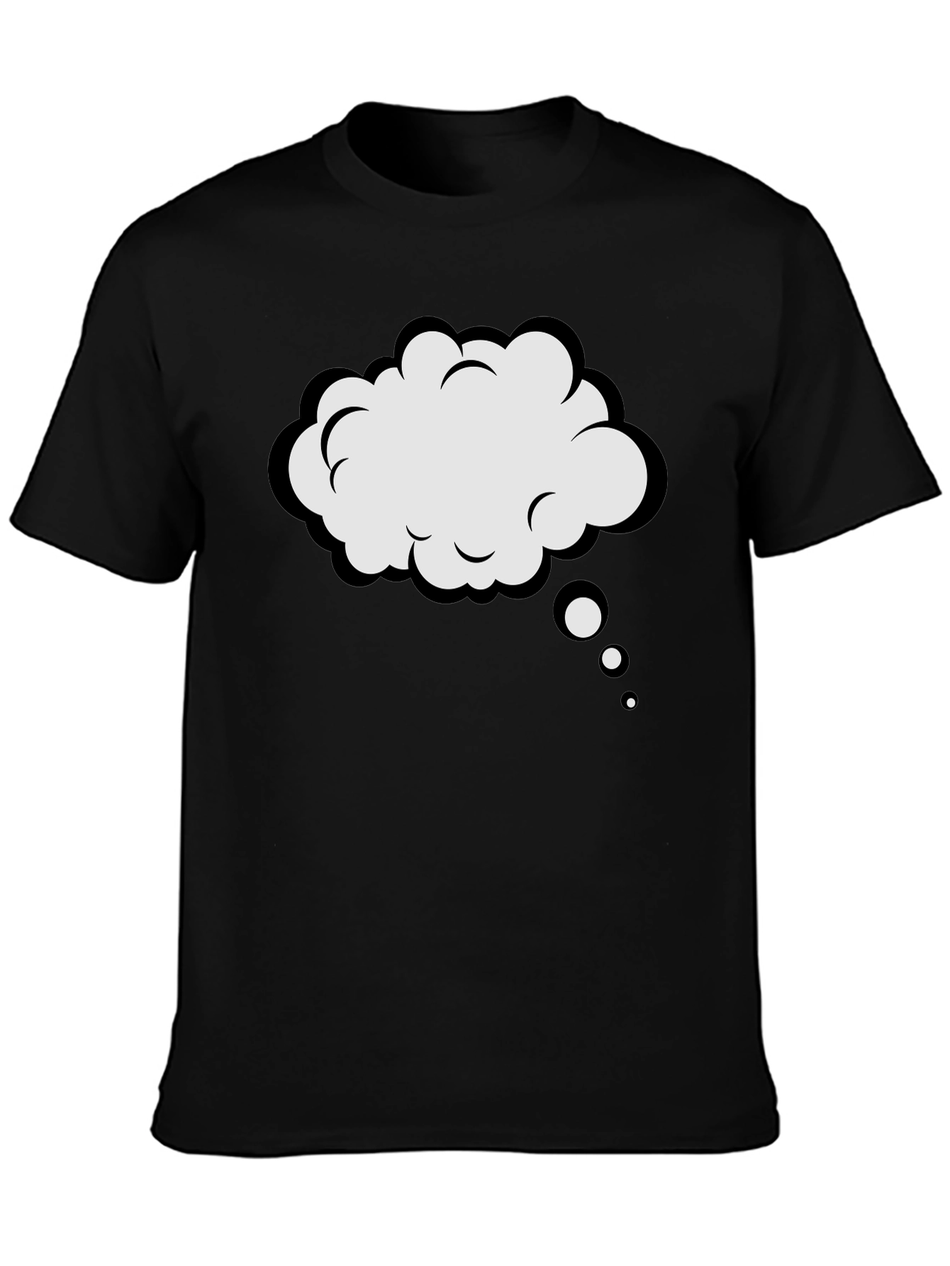 Black T-Shirt with Thought Bubble Design