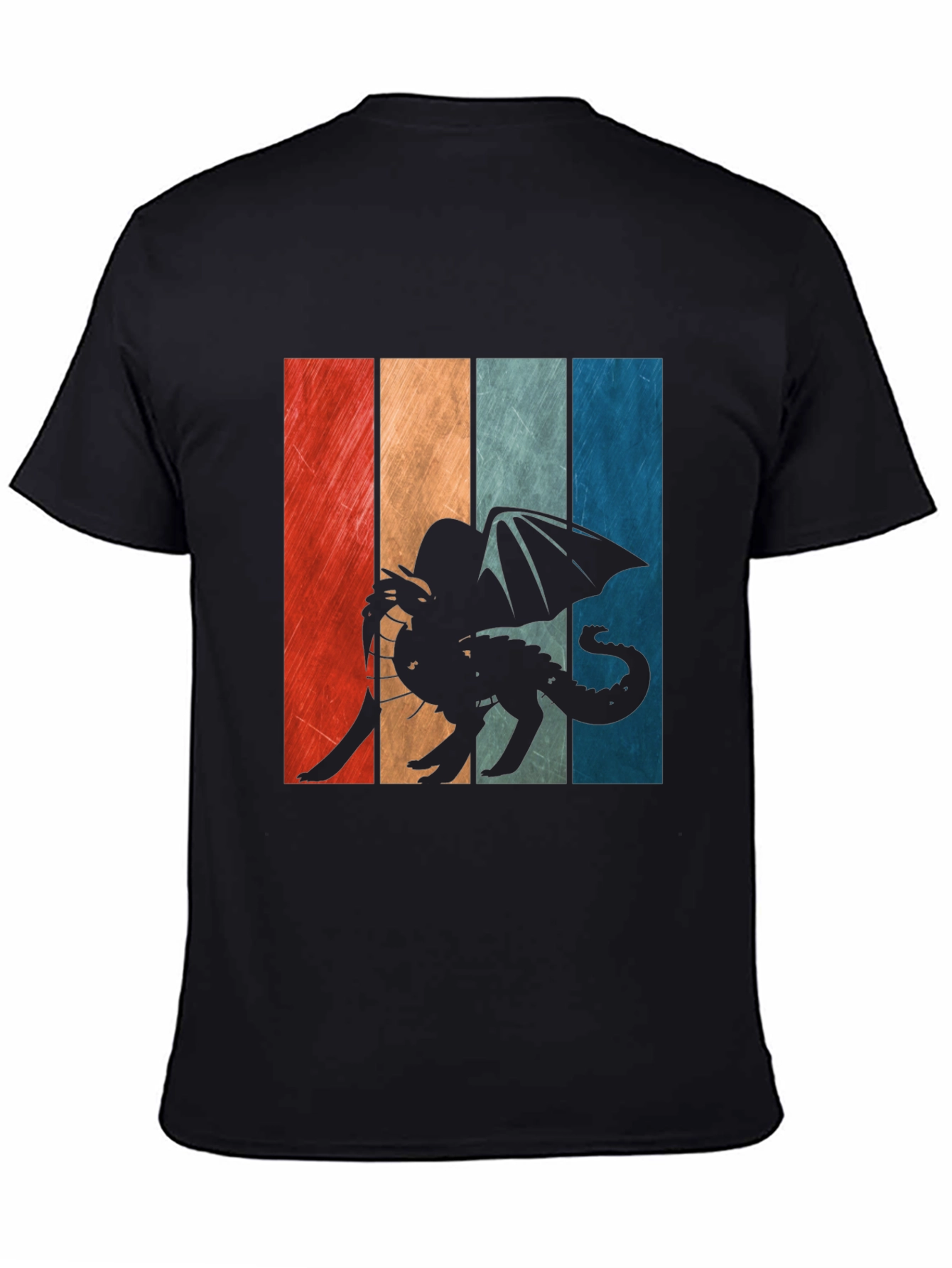 Retro Dragon Graphic Tee - Mens Black T-Shirt