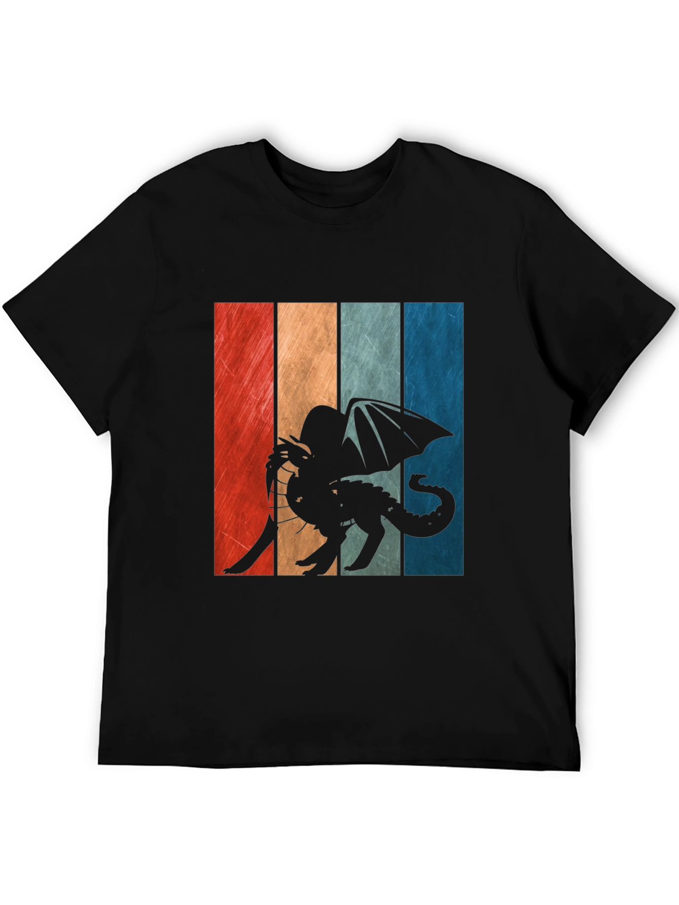 Retro Dragon Graphic Tee - Mens Black T-Shirt