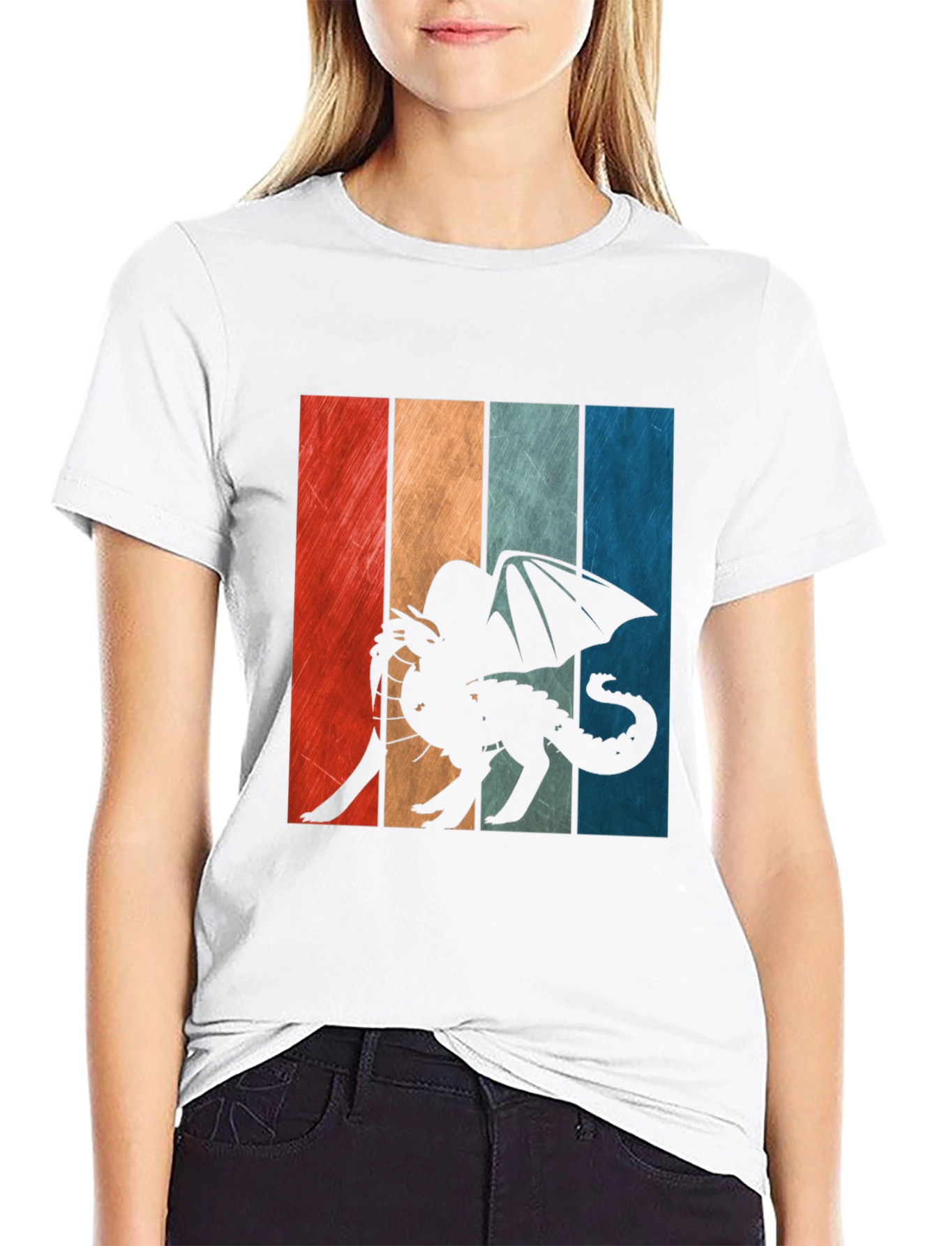 Retro Dragon Graphic Tee - Mens Black T-Shirt