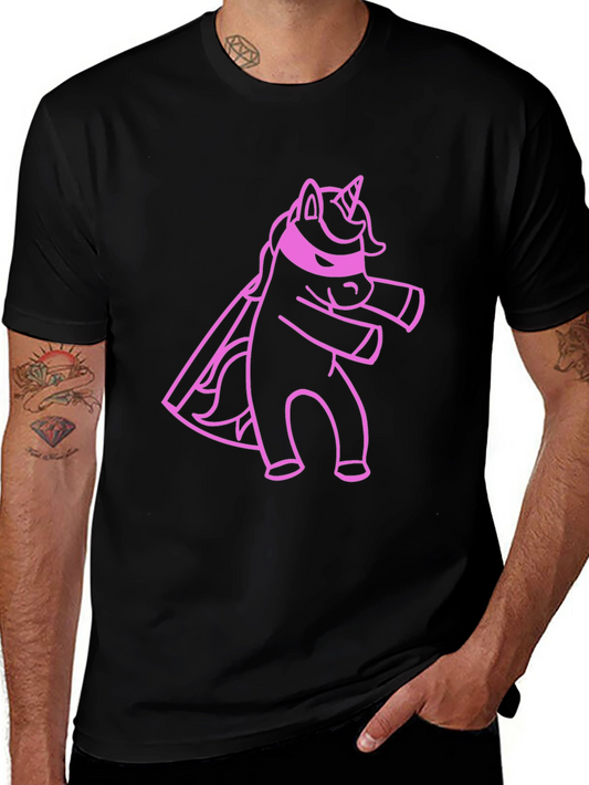 Unicorn Superhero Graphic Tee - Black T-Shirt