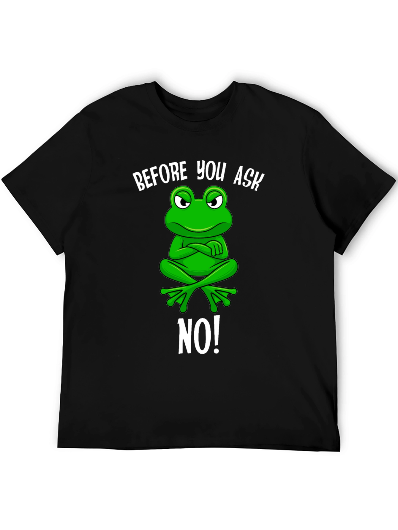 Funny Frog T-Shirt - Before You Ask No!