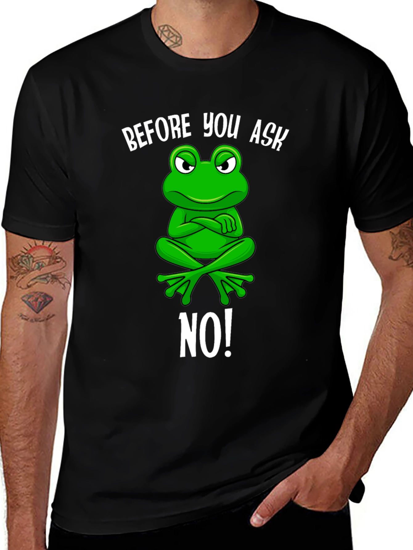 Funny Frog T-Shirt - Before You Ask No!